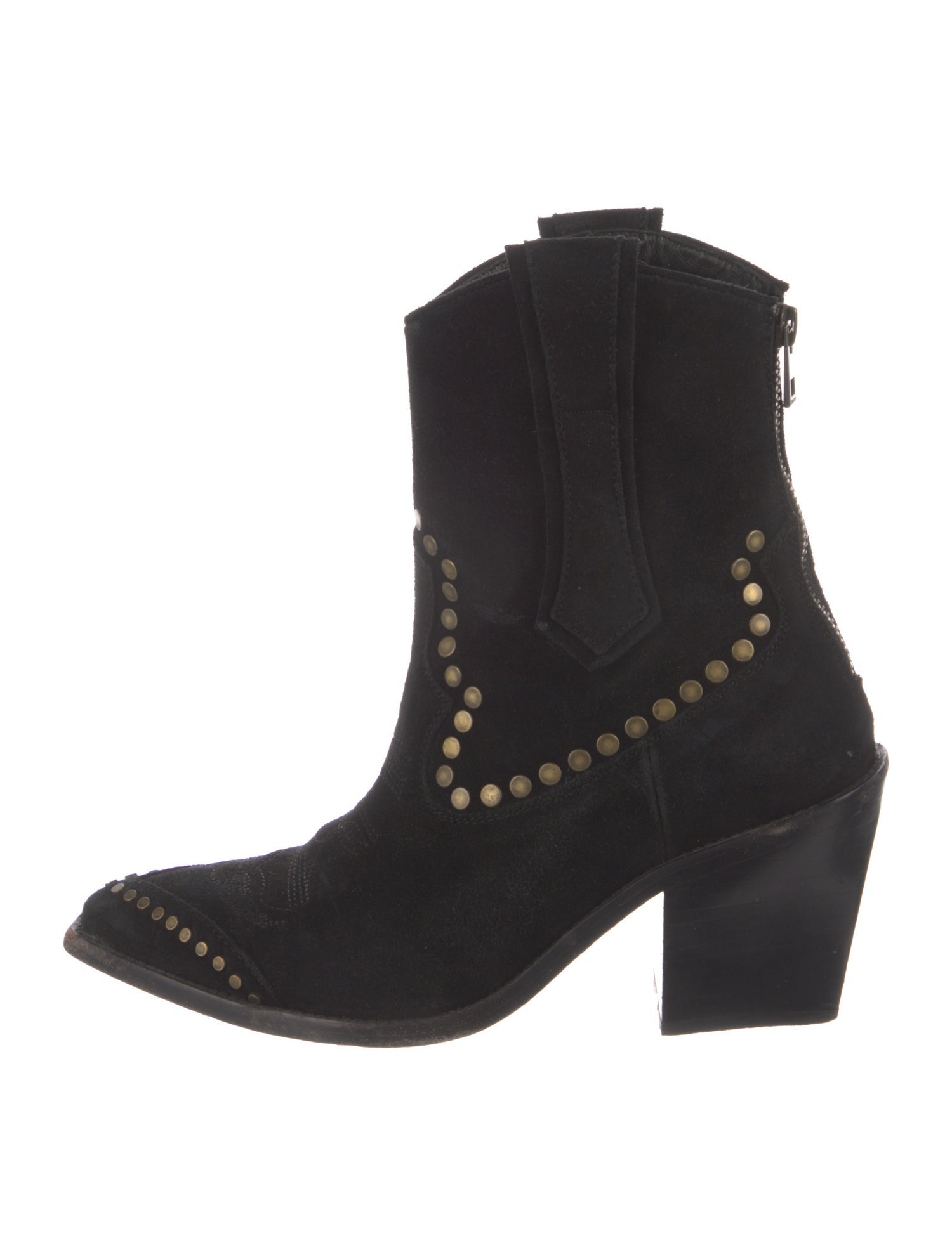 Zadig & Voltaire Suede Studded Accents Western Boots