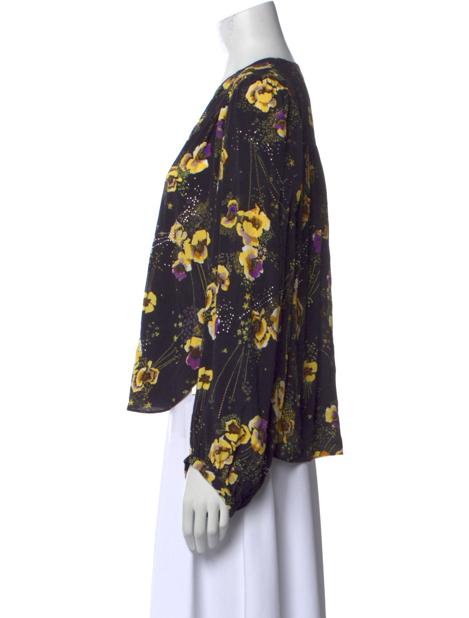 Zadig & Voltaire Floral Print V-Neck Blouse