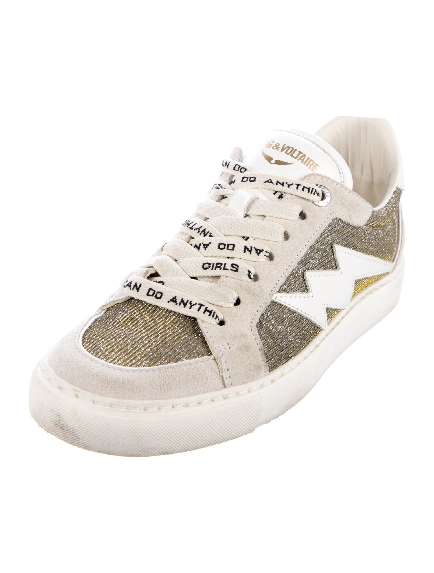 Zadig & Voltaire Leather Colorblock Pattern Sneakers