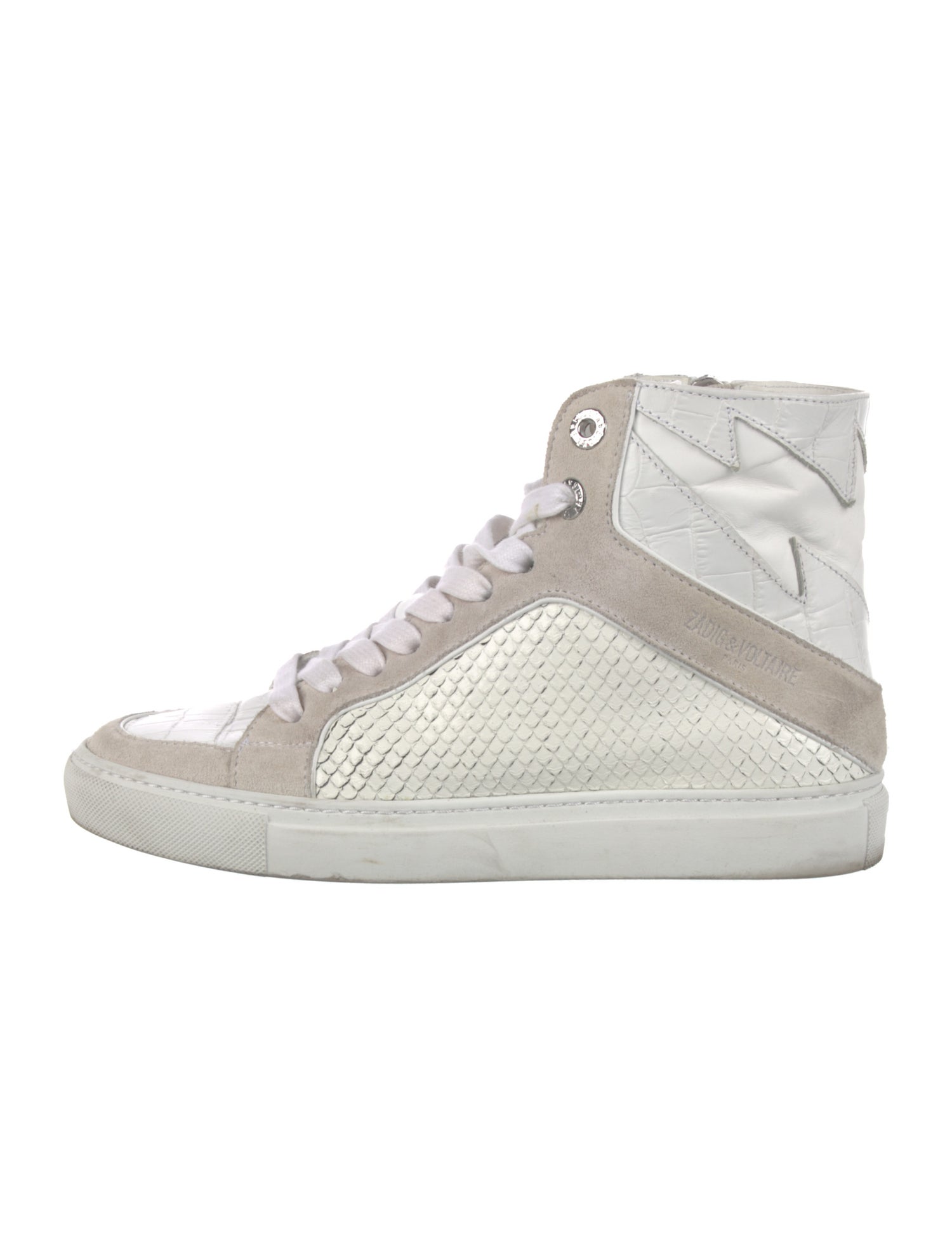 Zadig & Voltaire Leather Colorblock Pattern Sneakers