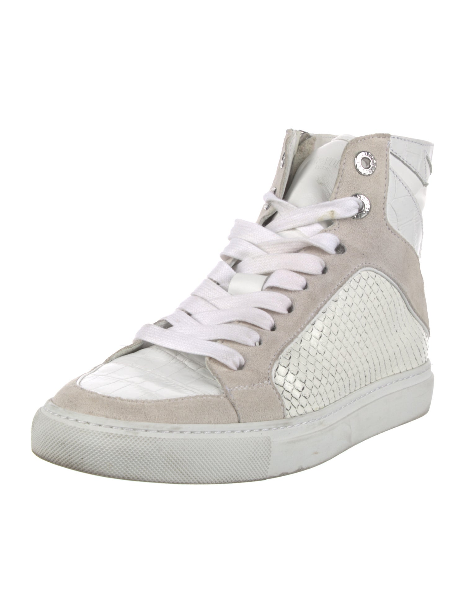 Zadig & Voltaire Leather Colorblock Pattern Sneakers
