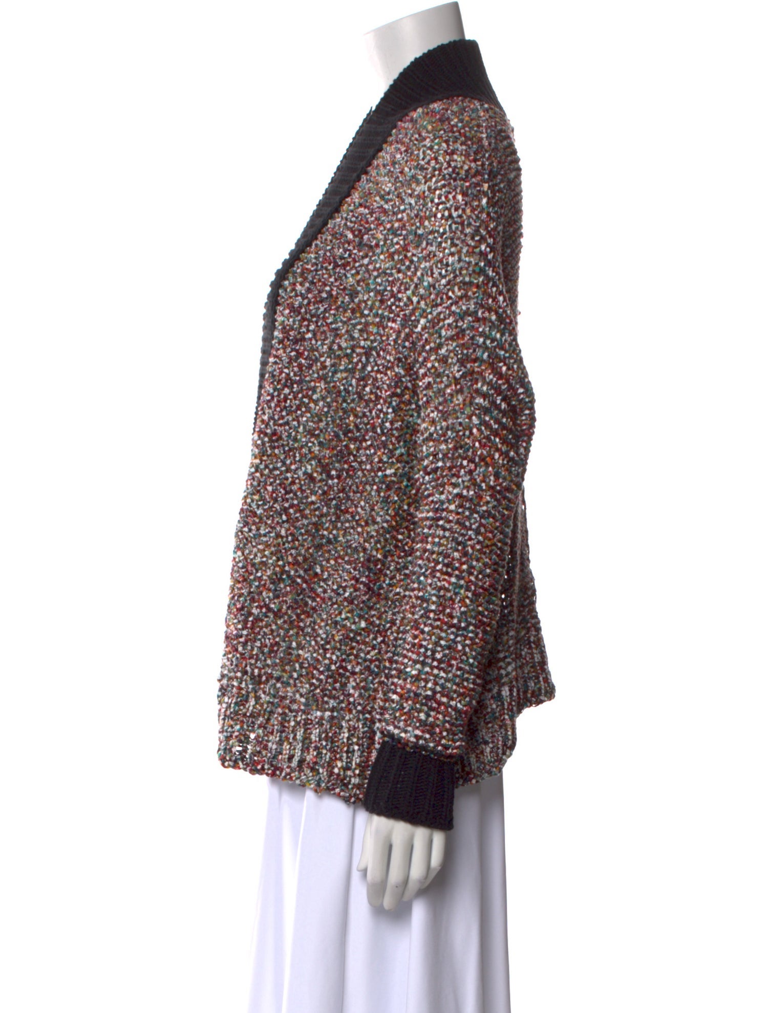 Zadig & Voltaire Colorblock Pattern Plunge Neckline Sweater