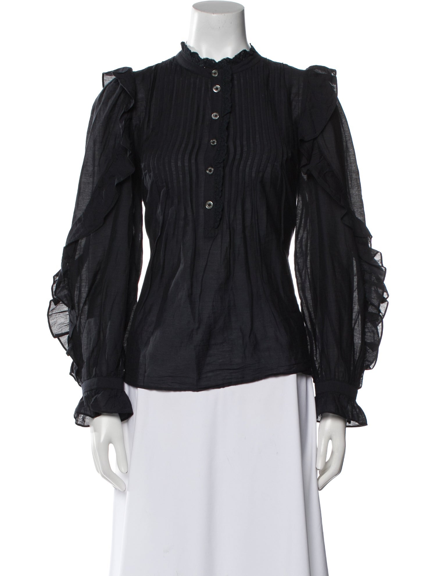 Zadig & Voltaire Mock Neck Long Sleeve Blouse