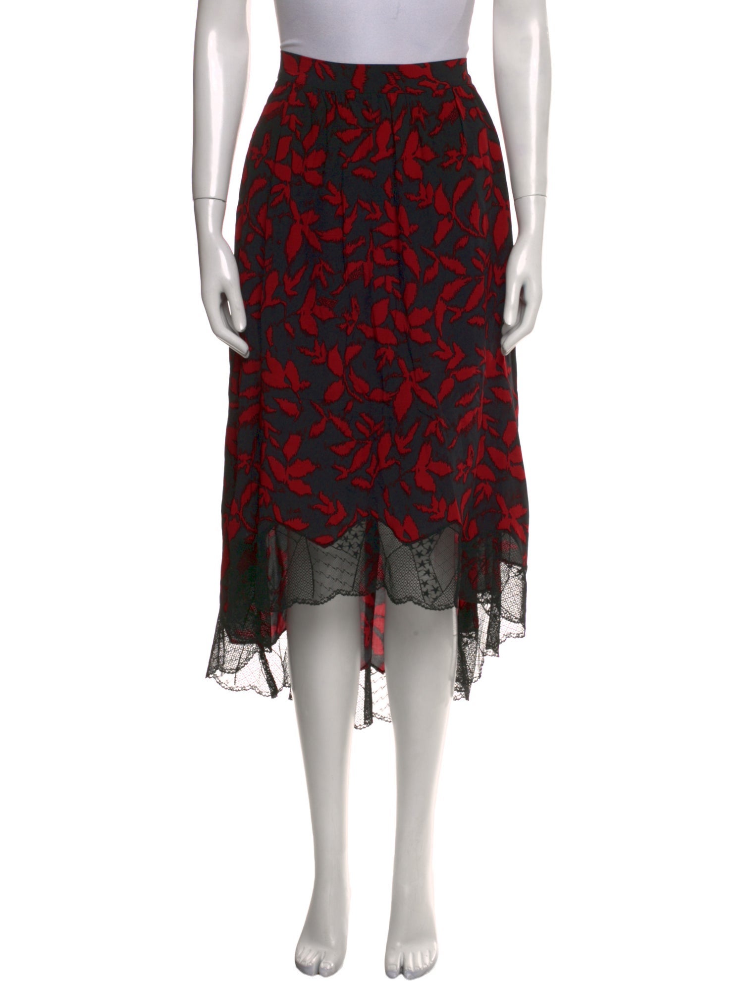 Zadig & Voltaire Floral Print Midi Length Skirt