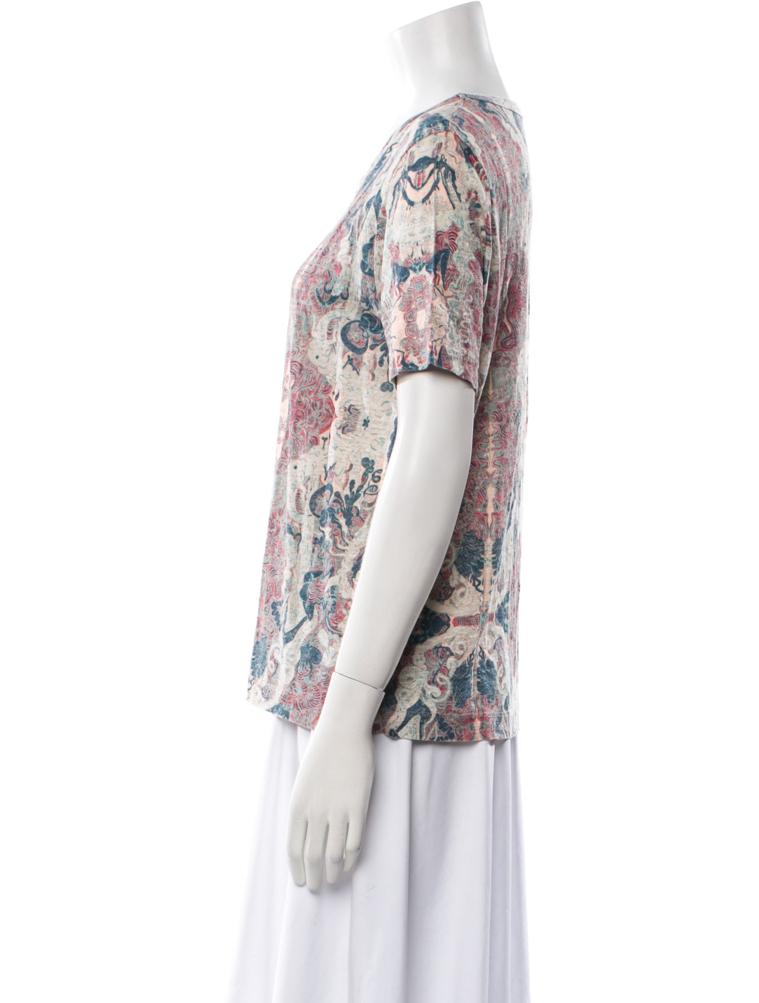 Zadig & Voltaire Paisley Print Scoop Neck T-Shirt