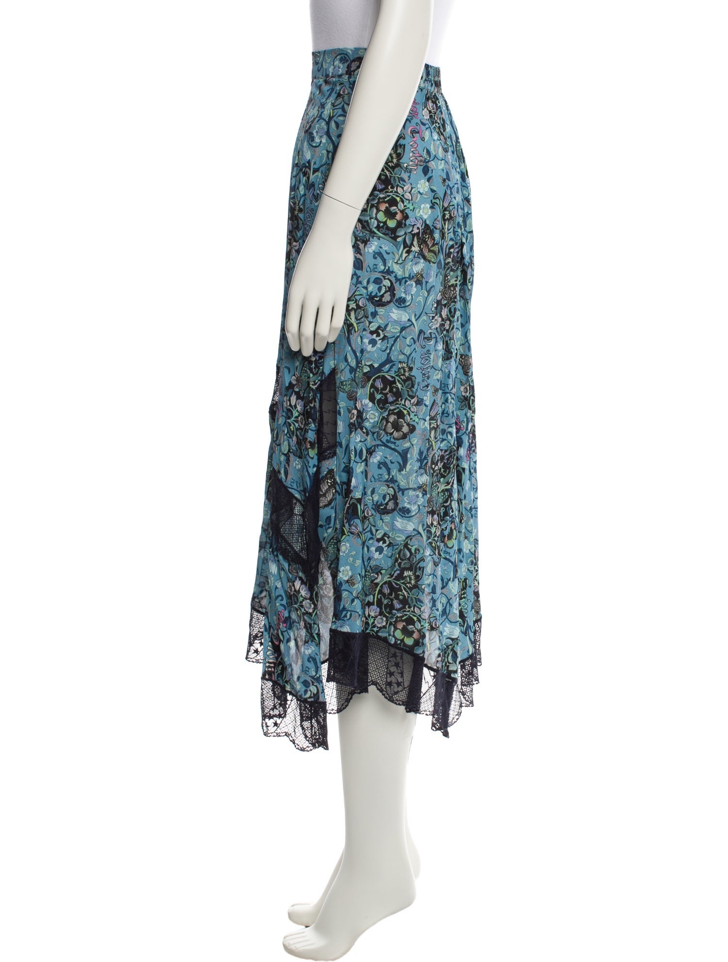 Zadig & Voltaire Floral Print Midi Length Skirt