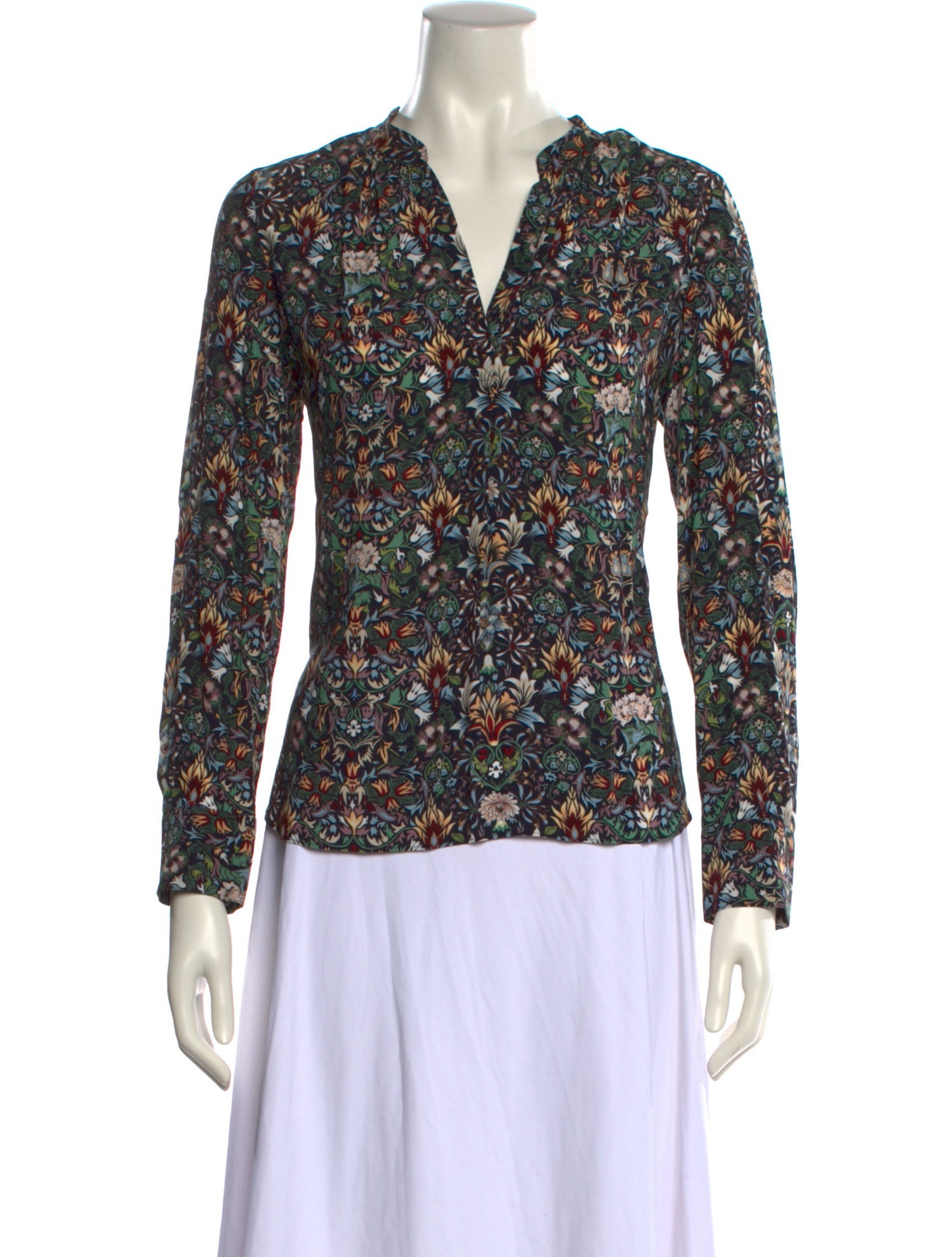 Zadig & Voltaire Floral Print V-Neck Blouse