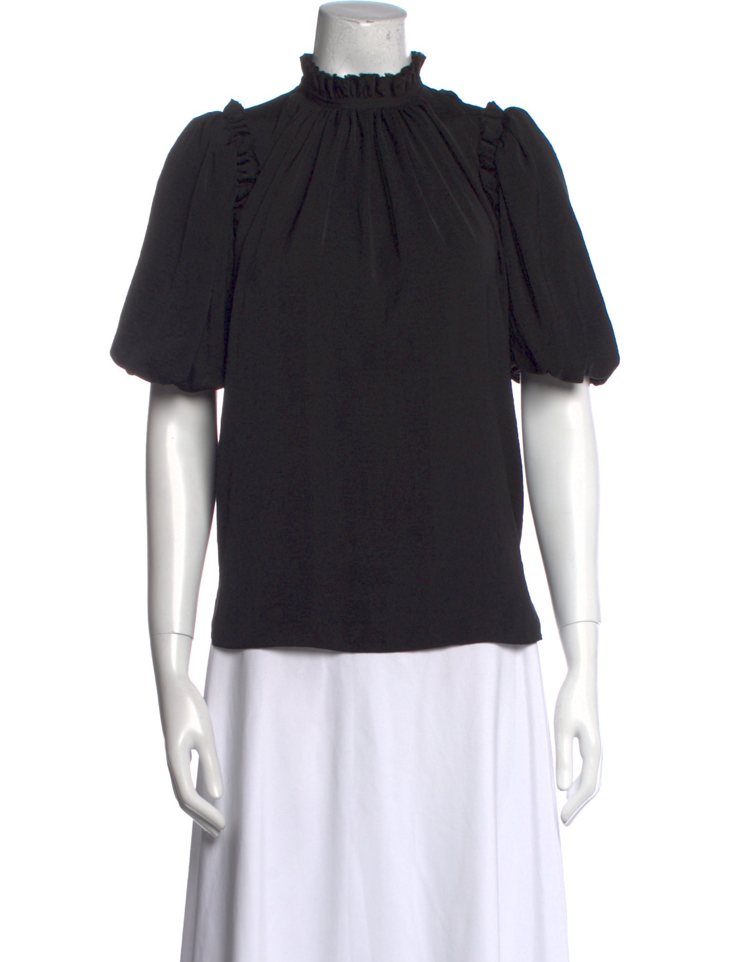 Zadig & Voltaire Mock Neck Short Sleeve Blouse