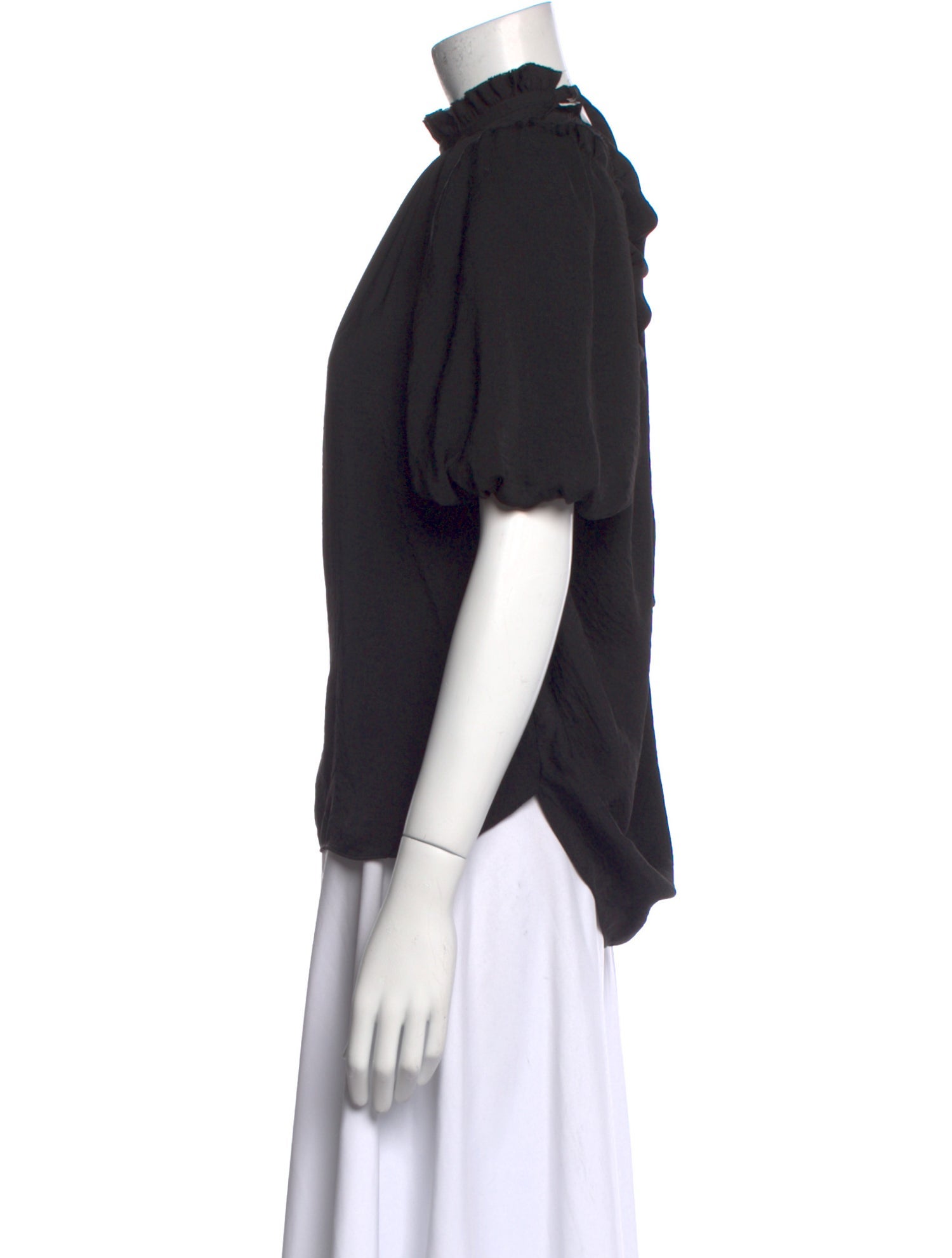 Zadig & Voltaire Mock Neck Short Sleeve Blouse