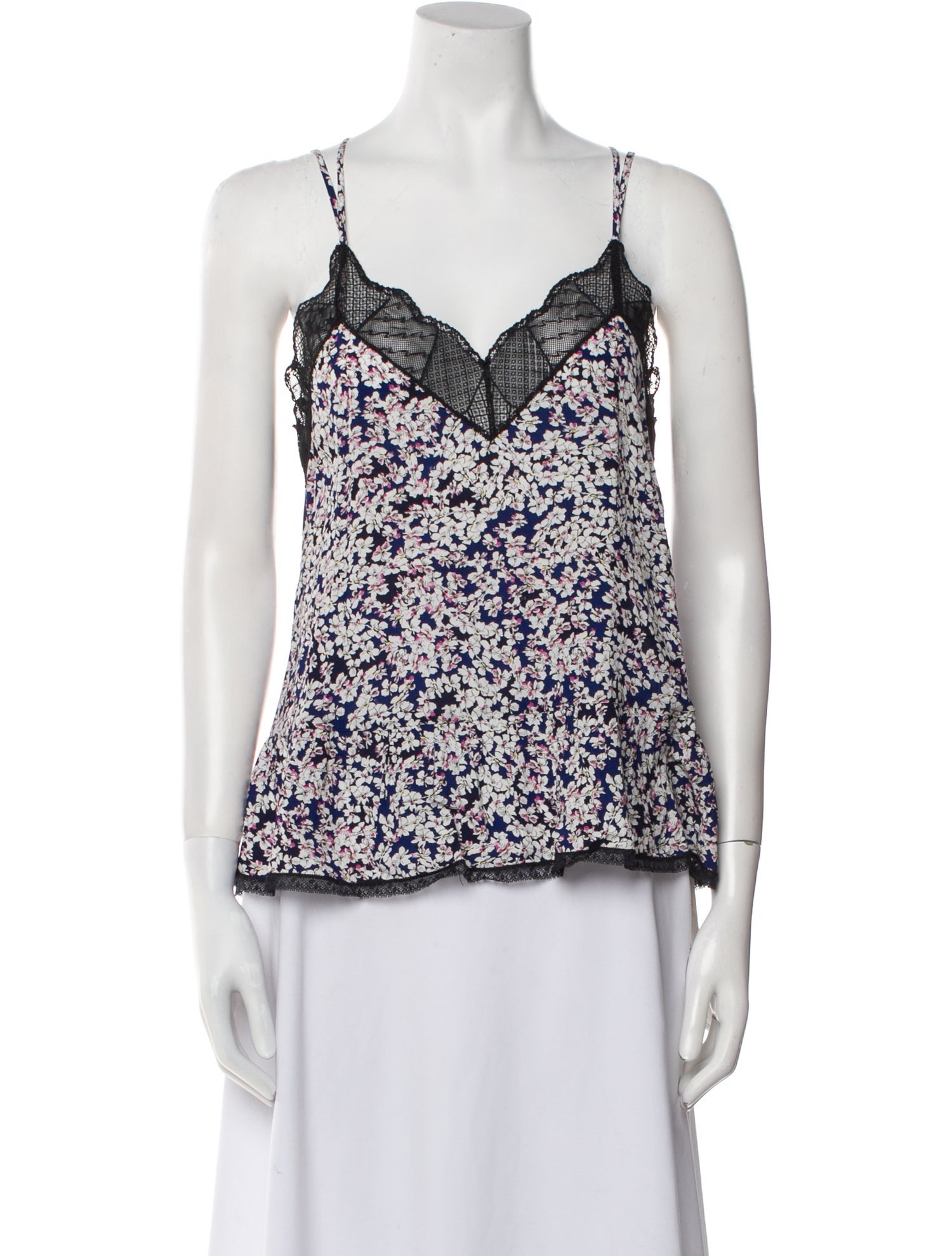 Zadig & Voltaire Floral Print V-Neck Top