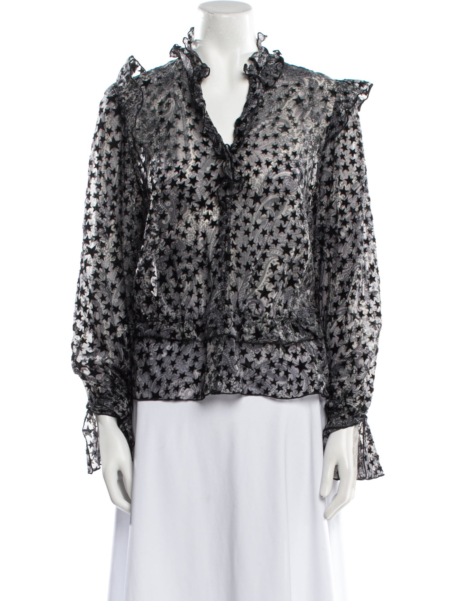 Zadig & Voltaire Floral Print V-Neck Blouse