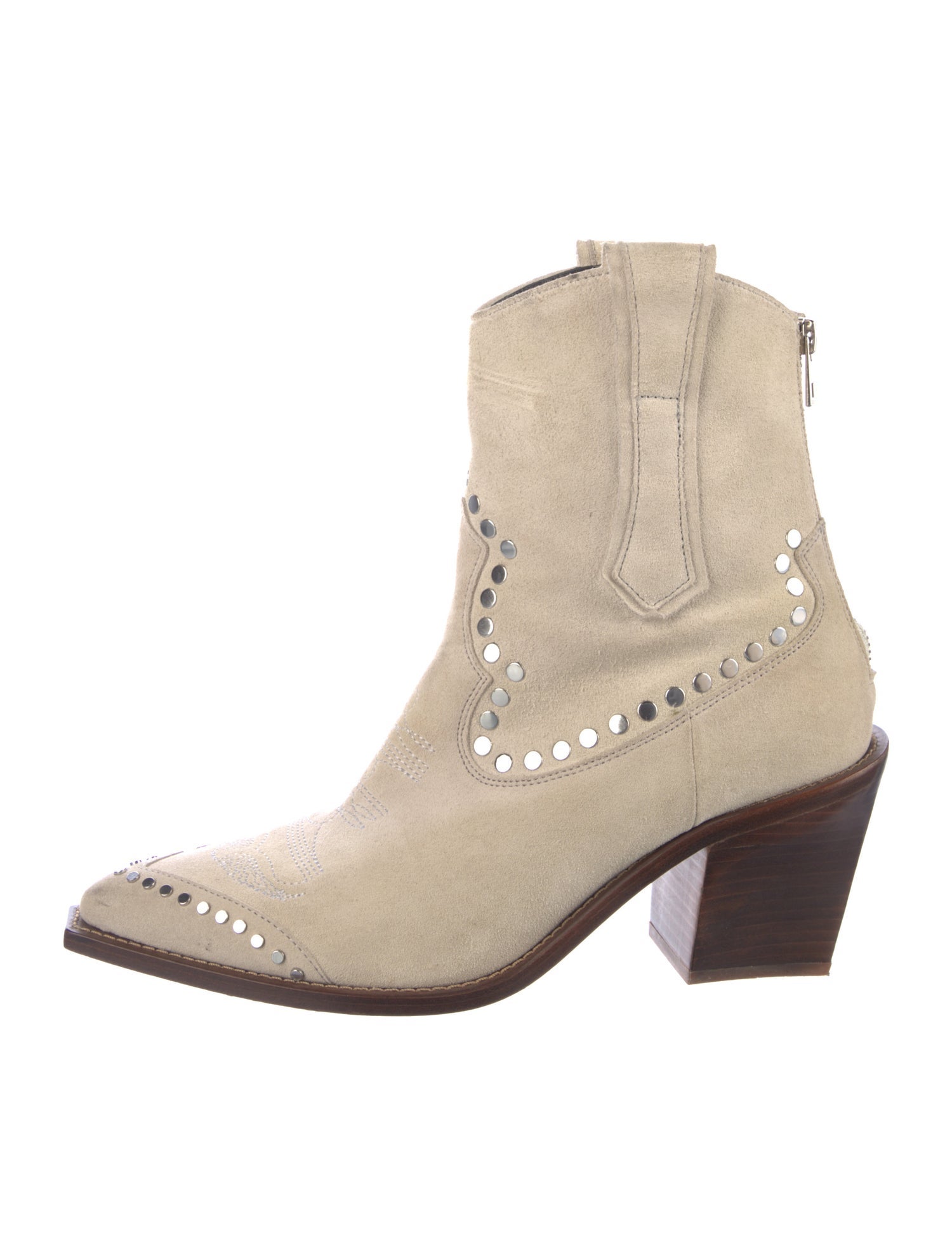 Zadig & Voltaire Suede Studded Accents Western Boots