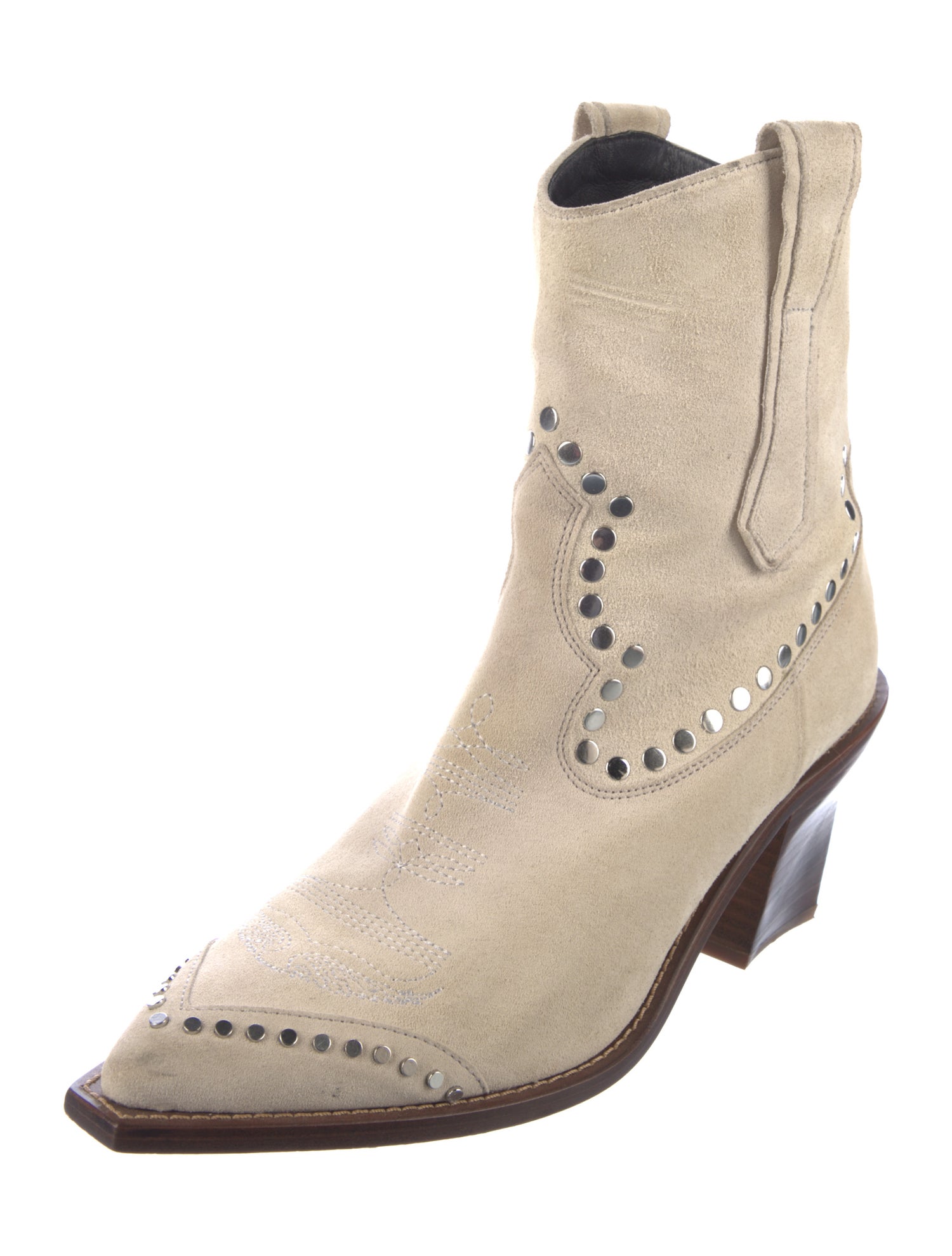 Zadig & Voltaire Suede Studded Accents Western Boots