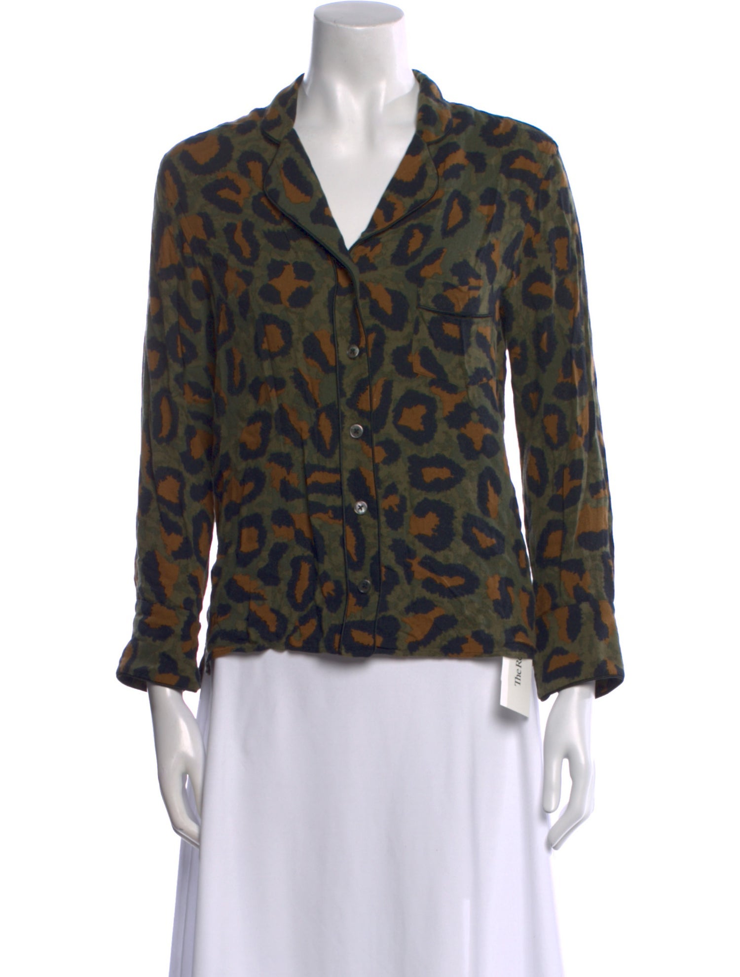 Zadig & Voltaire Animal Print V-Neck Blouse