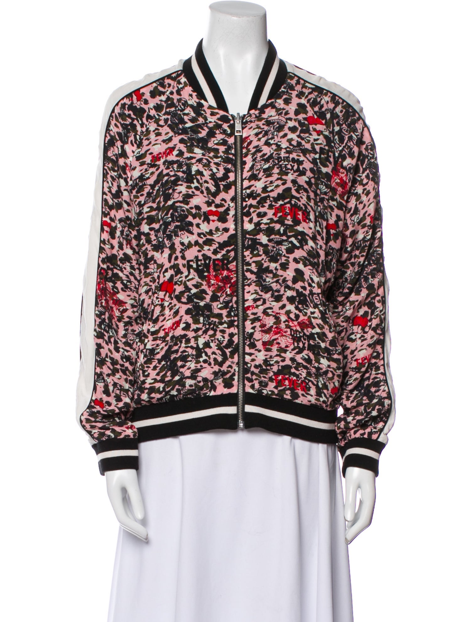 Zadig & Voltaire Silk Floral Print Bomber Jacket