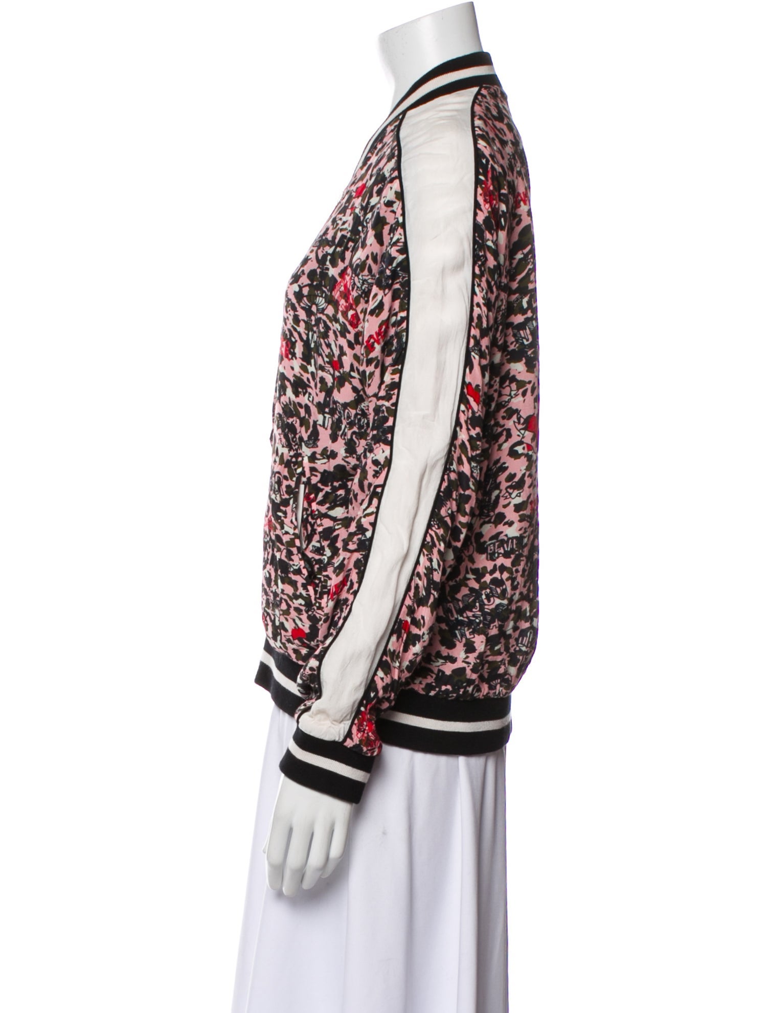 Zadig & Voltaire Silk Floral Print Bomber Jacket