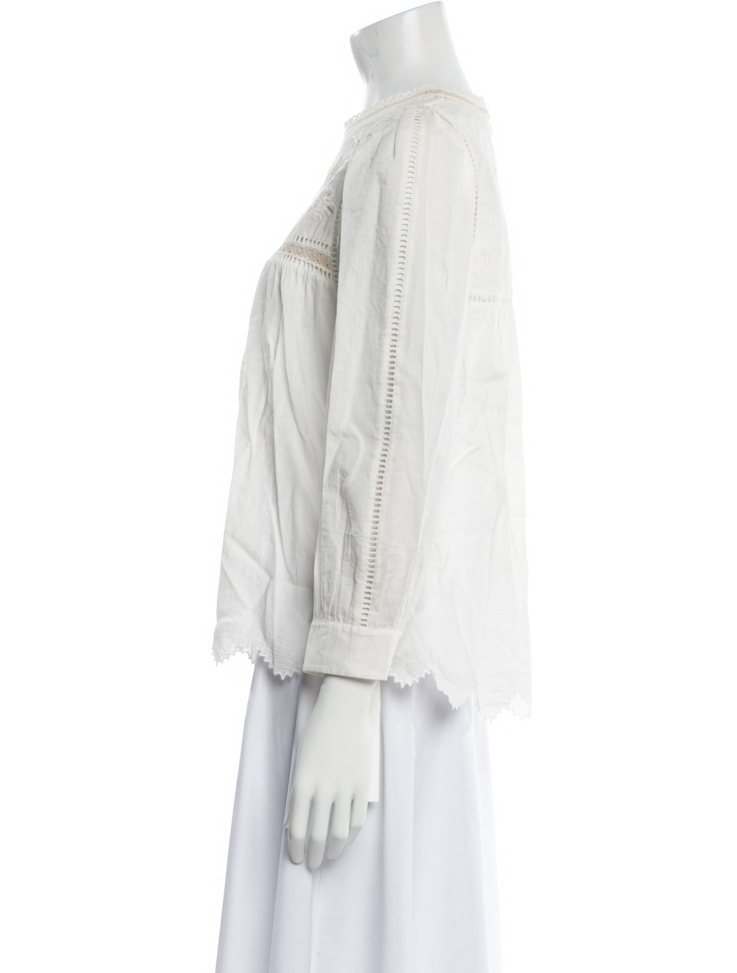 Zadig & Voltaire Mock Neck Three-Quarter Sleeve Blouse