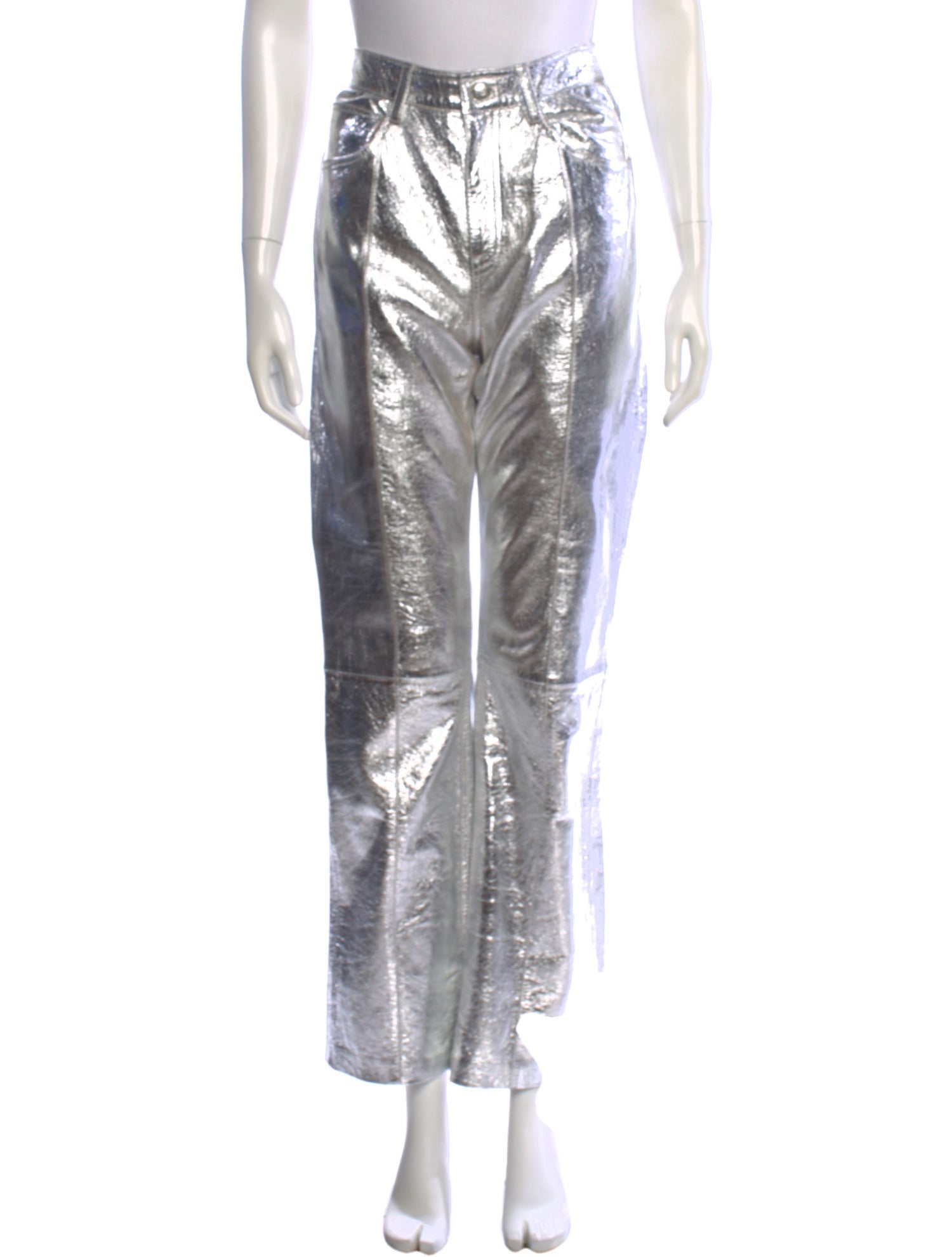 Zadig & Voltaire Goat Leather Wide Leg Pants