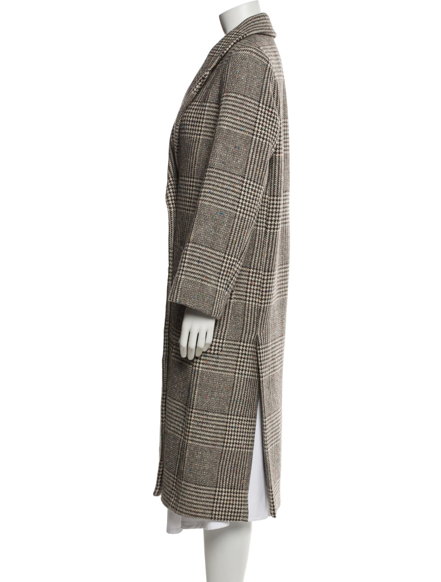 Zadig & Voltaire Wool Plaid Print Peacoat