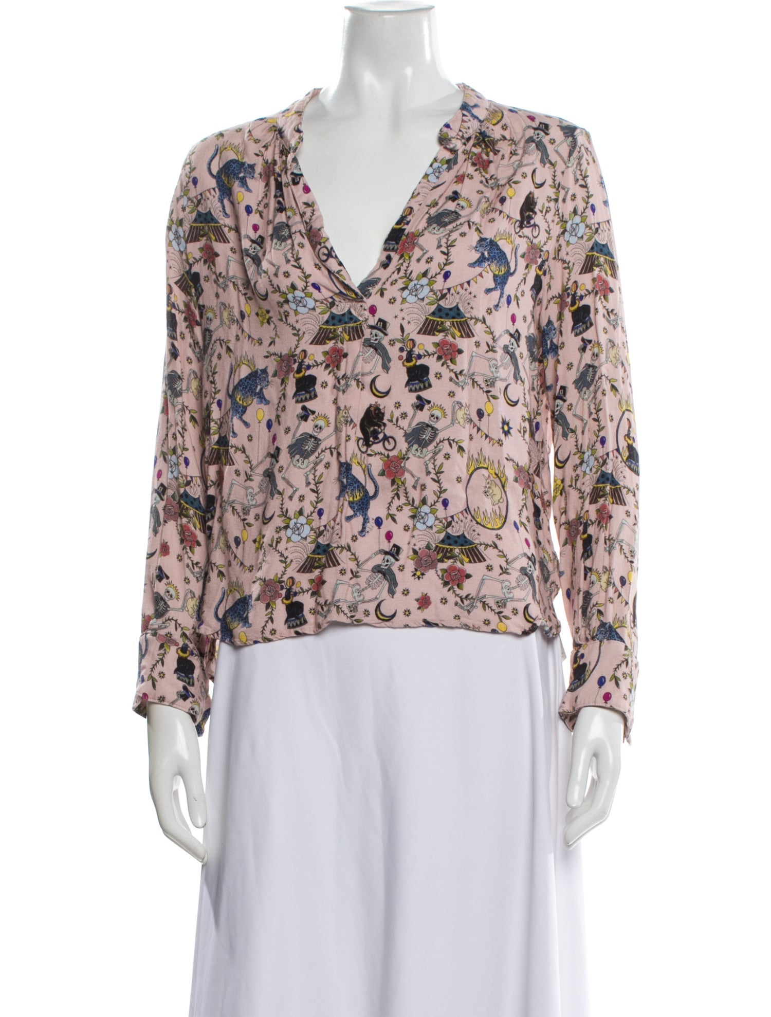 Zadig & Voltaire Silk Graphic Print Blouse