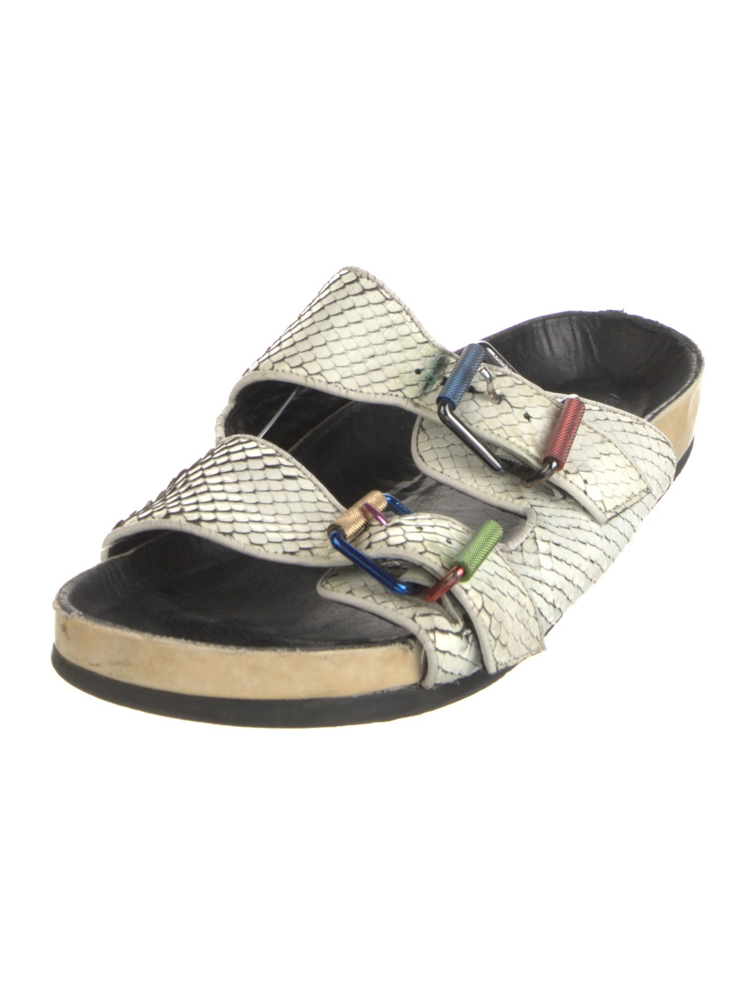 Zadig & Voltaire Leather Animal Print Slides