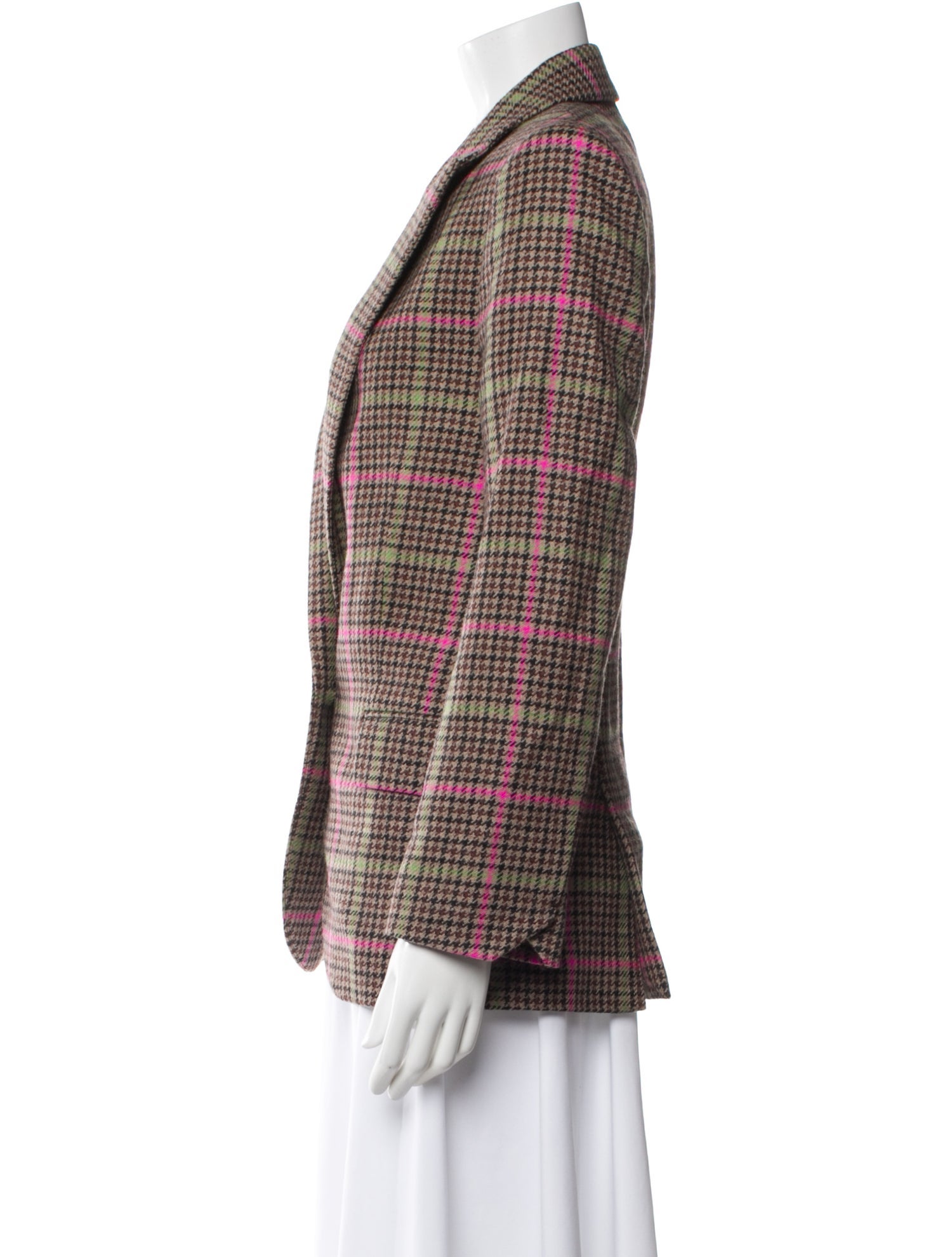 Zadig & Voltaire Virgin Wool Plaid Print Blazer