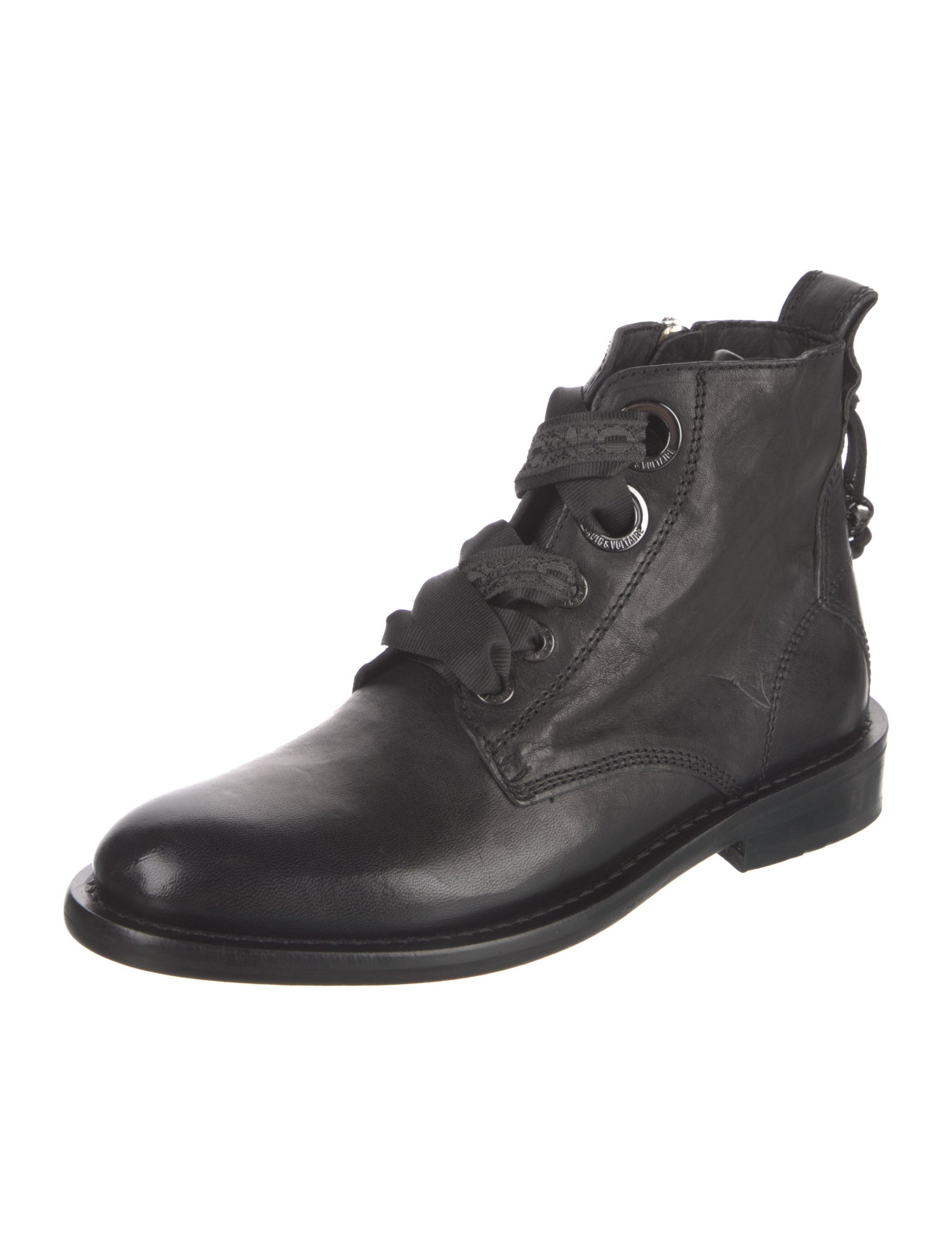 Zadig & Voltaire Leather Combat Boots