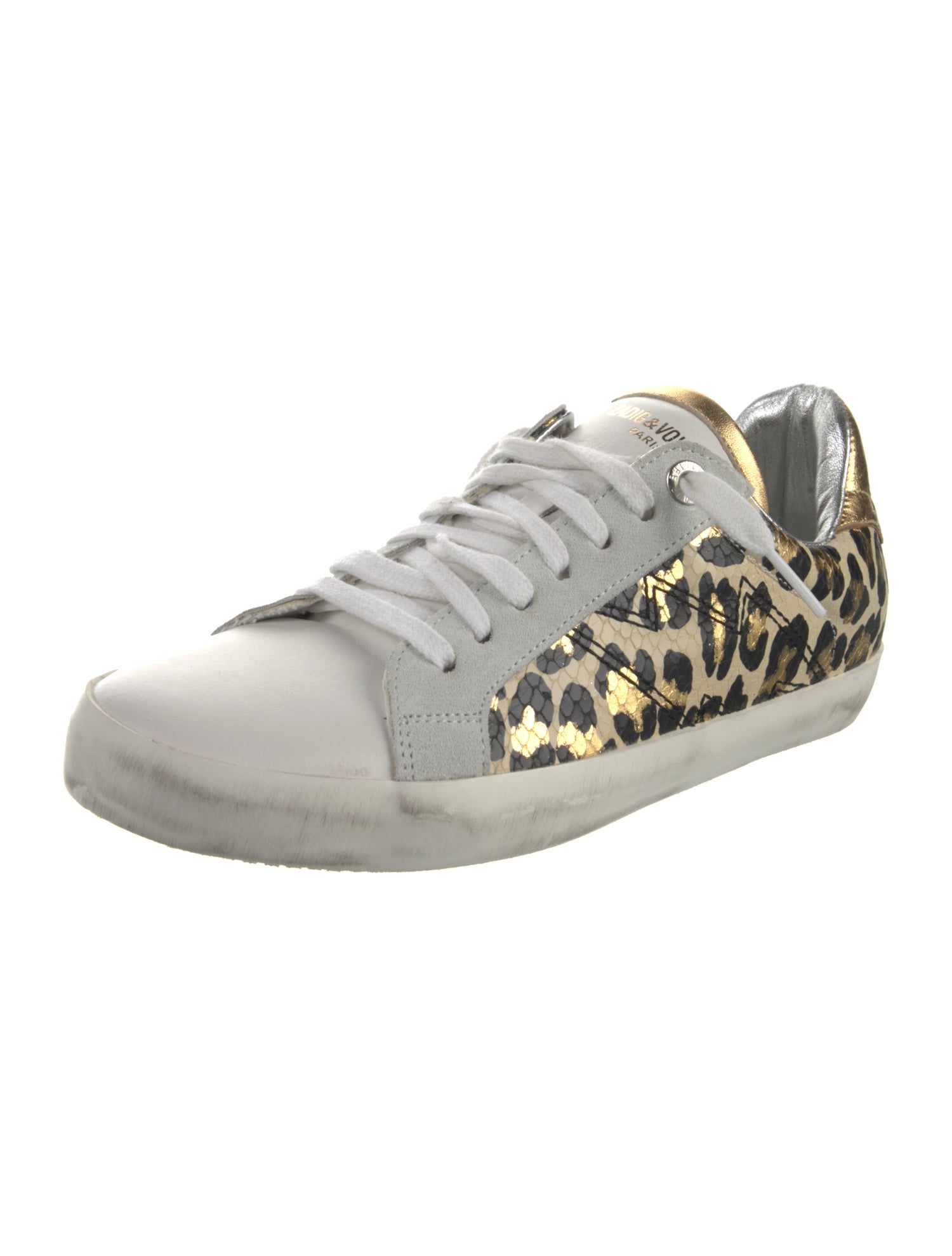 Zadig & Voltaire Leather Animal Print Sneakers