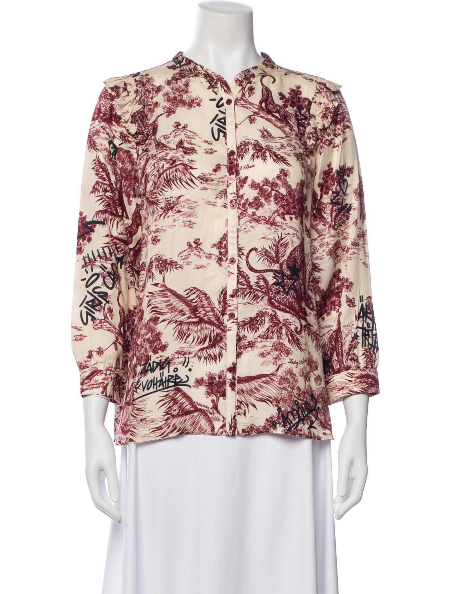 Zadig & Voltaire Patterned Three-Quarter Sleeve Blouse