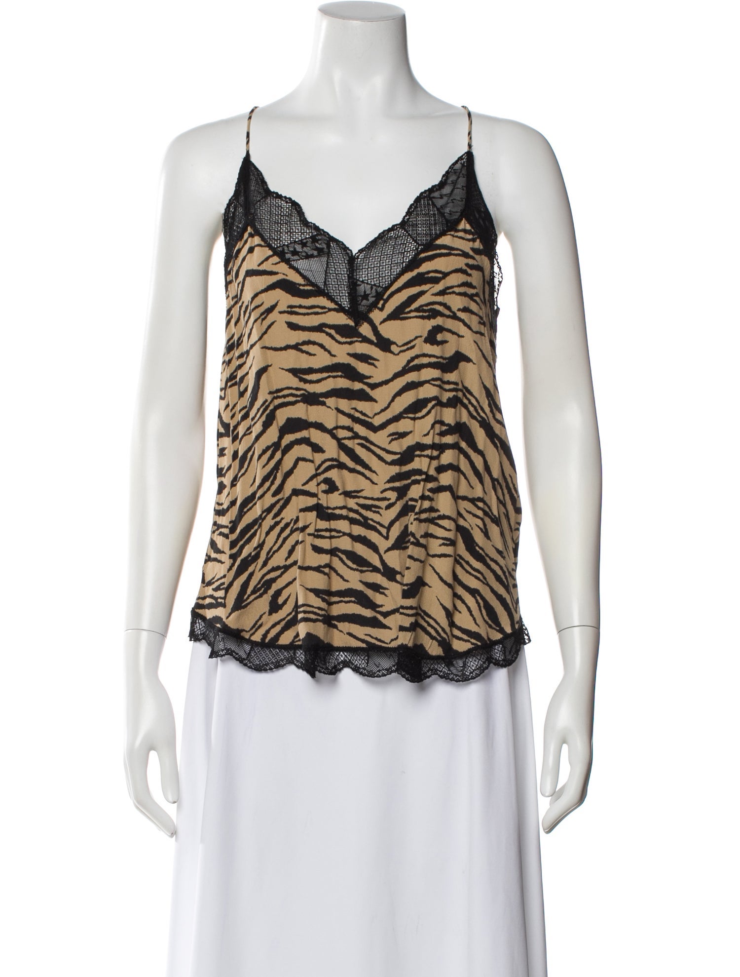 Zadig & Voltaire Animal Print V-Neck Top