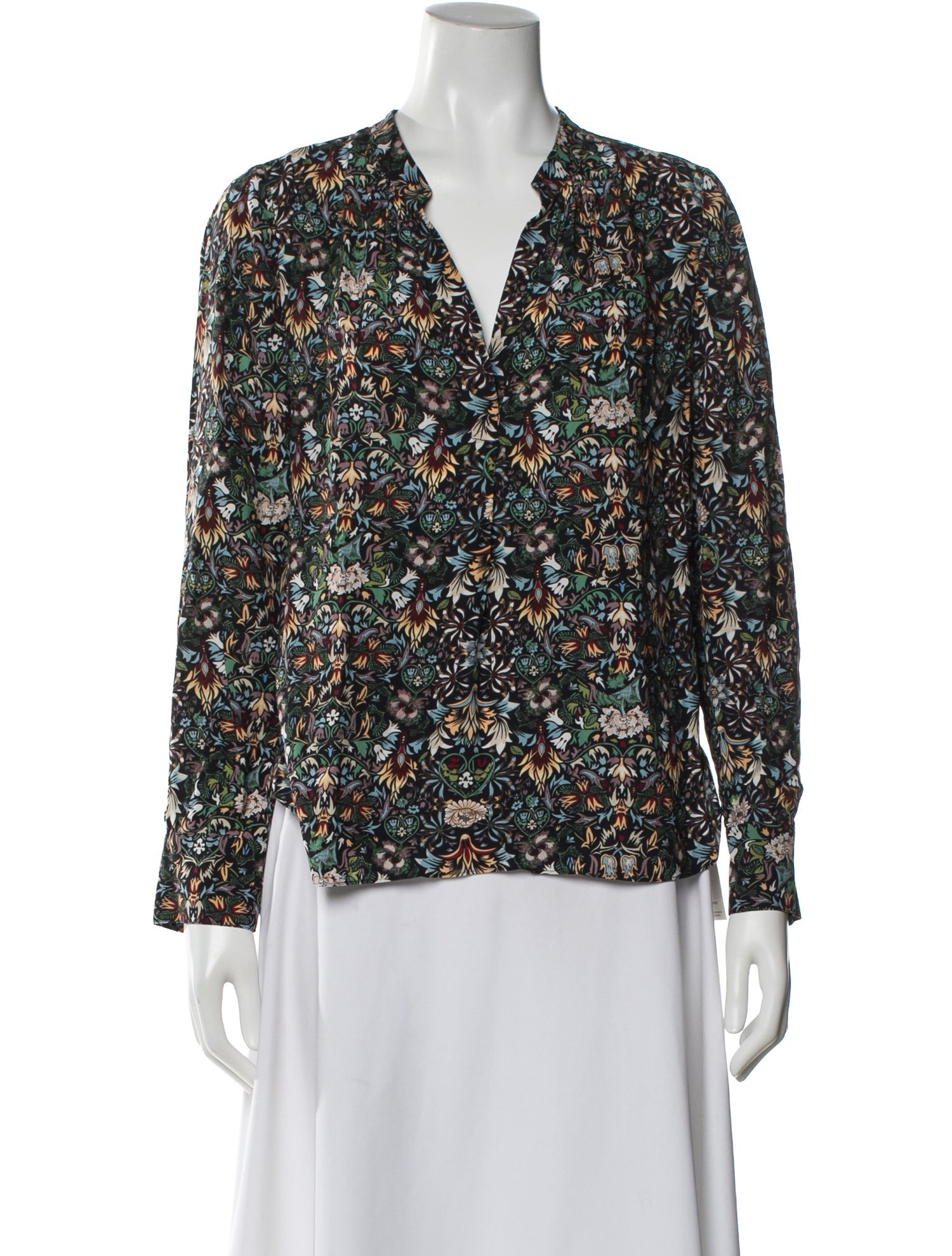 Zadig & Voltaire Floral Print V-Neck Blouse