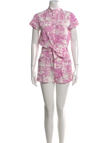 Pre-owned Zadig & Voltaire Printed Mock Neck Romper In Multi