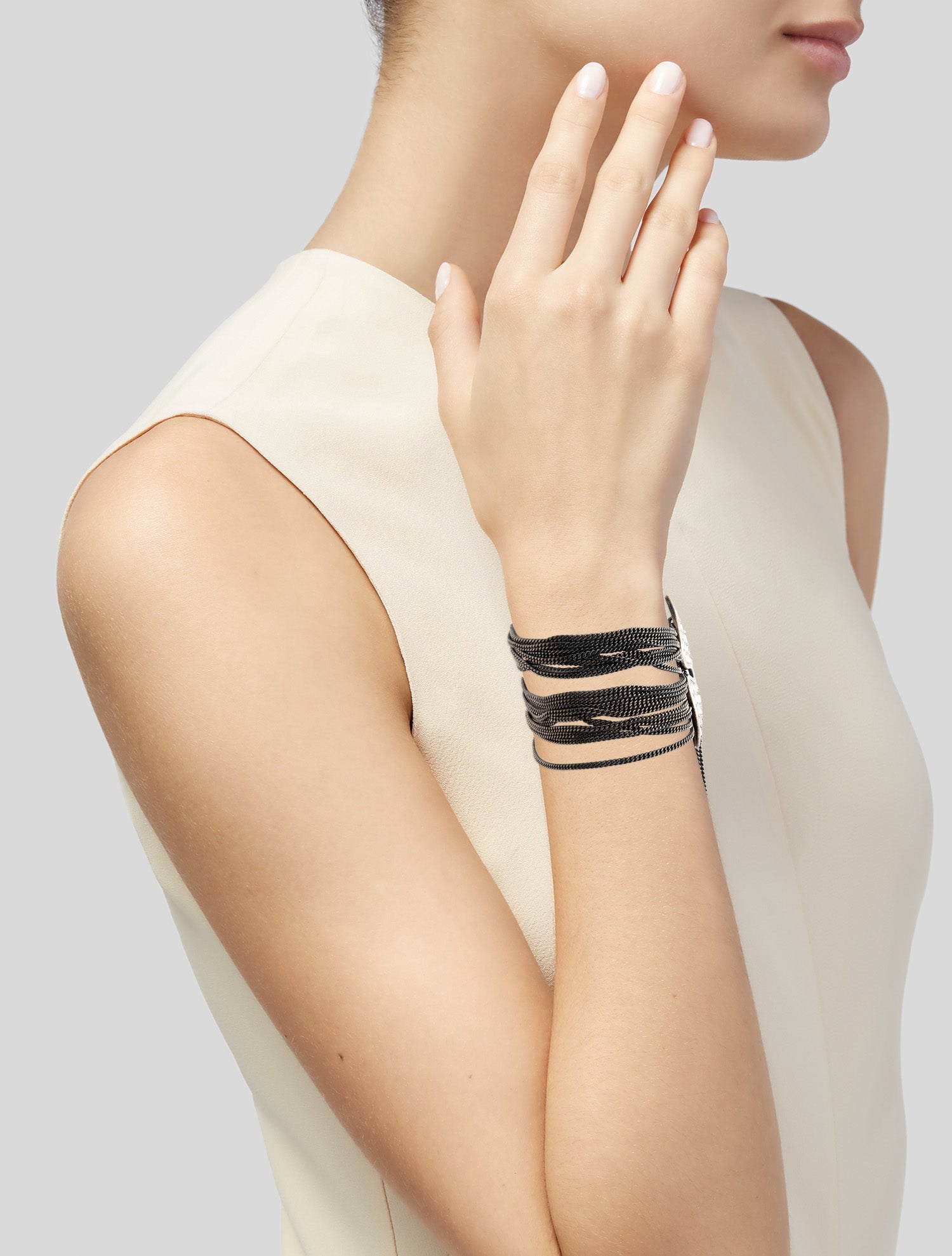 Zadig & Voltaire Crystal Rock Star Chain Multistrand Bracelet