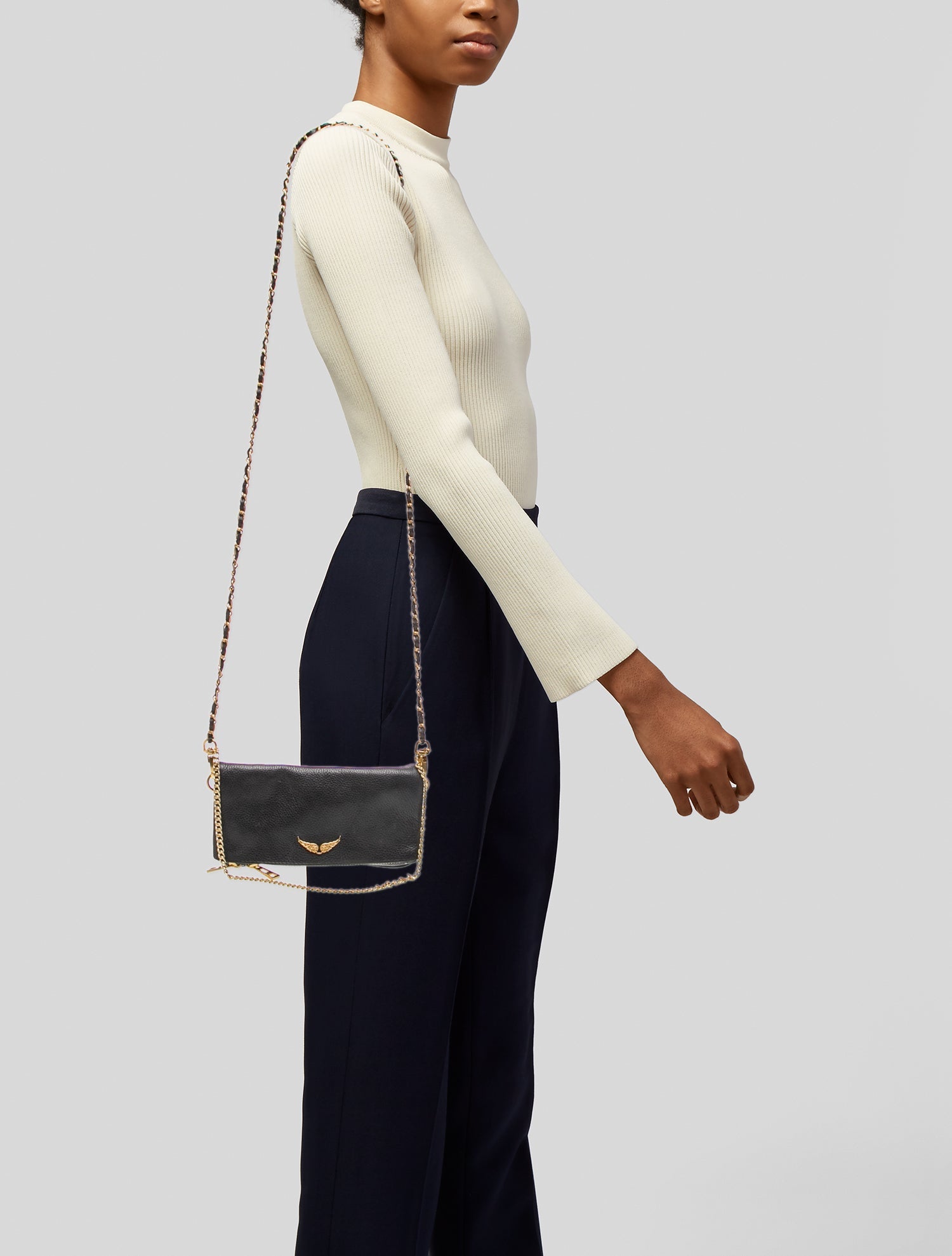 Zadig & Voltaire Leather Crossbody Bag - Gold Crossbody Bags