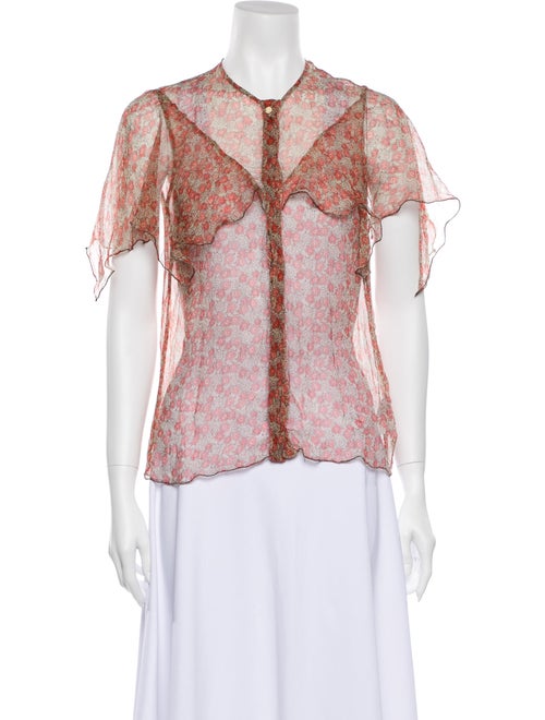 Zadig & Voltaire Silk Floral Print Button-Up Top R