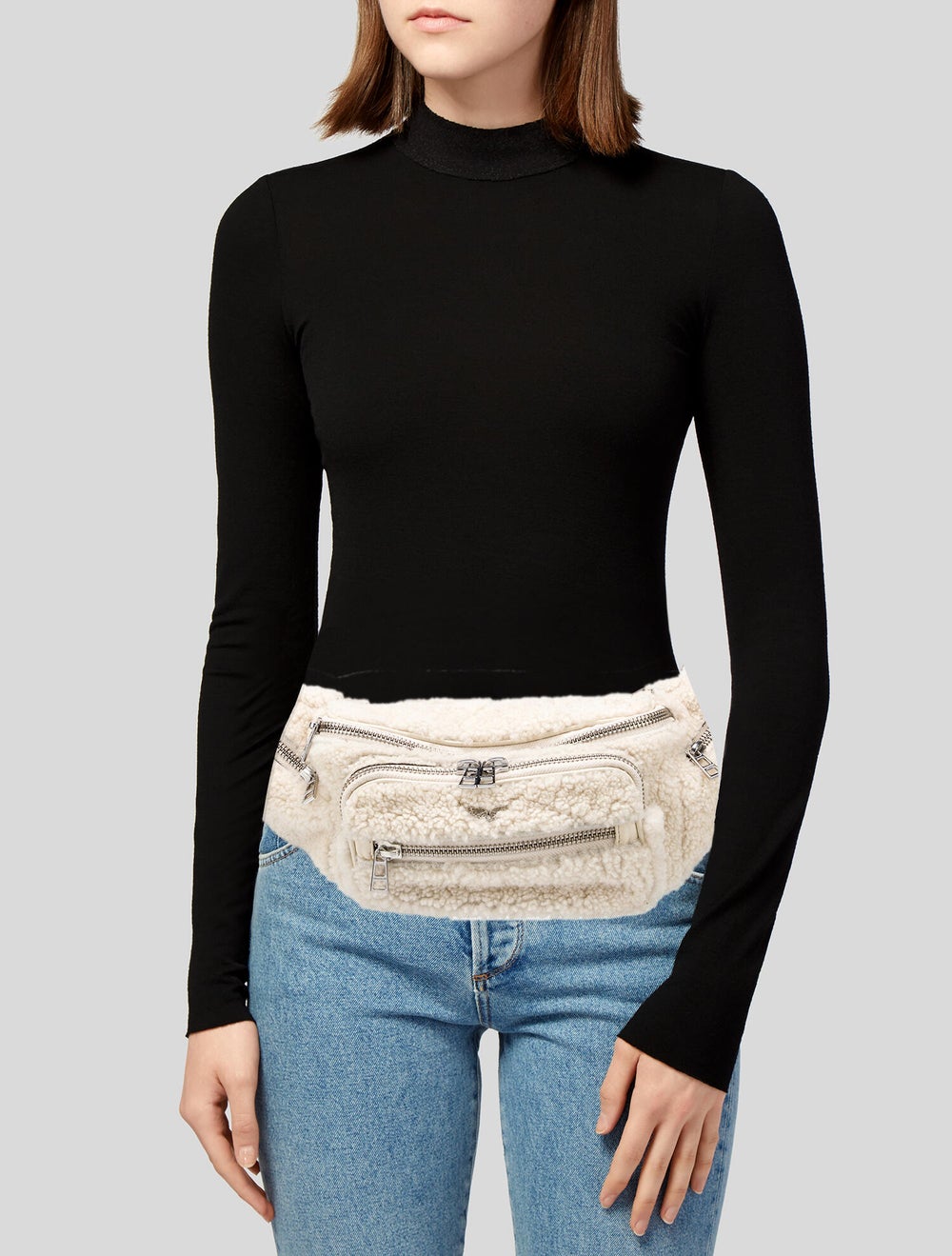 Zadig & Voltaire Large Shearling Waist Bag Gem