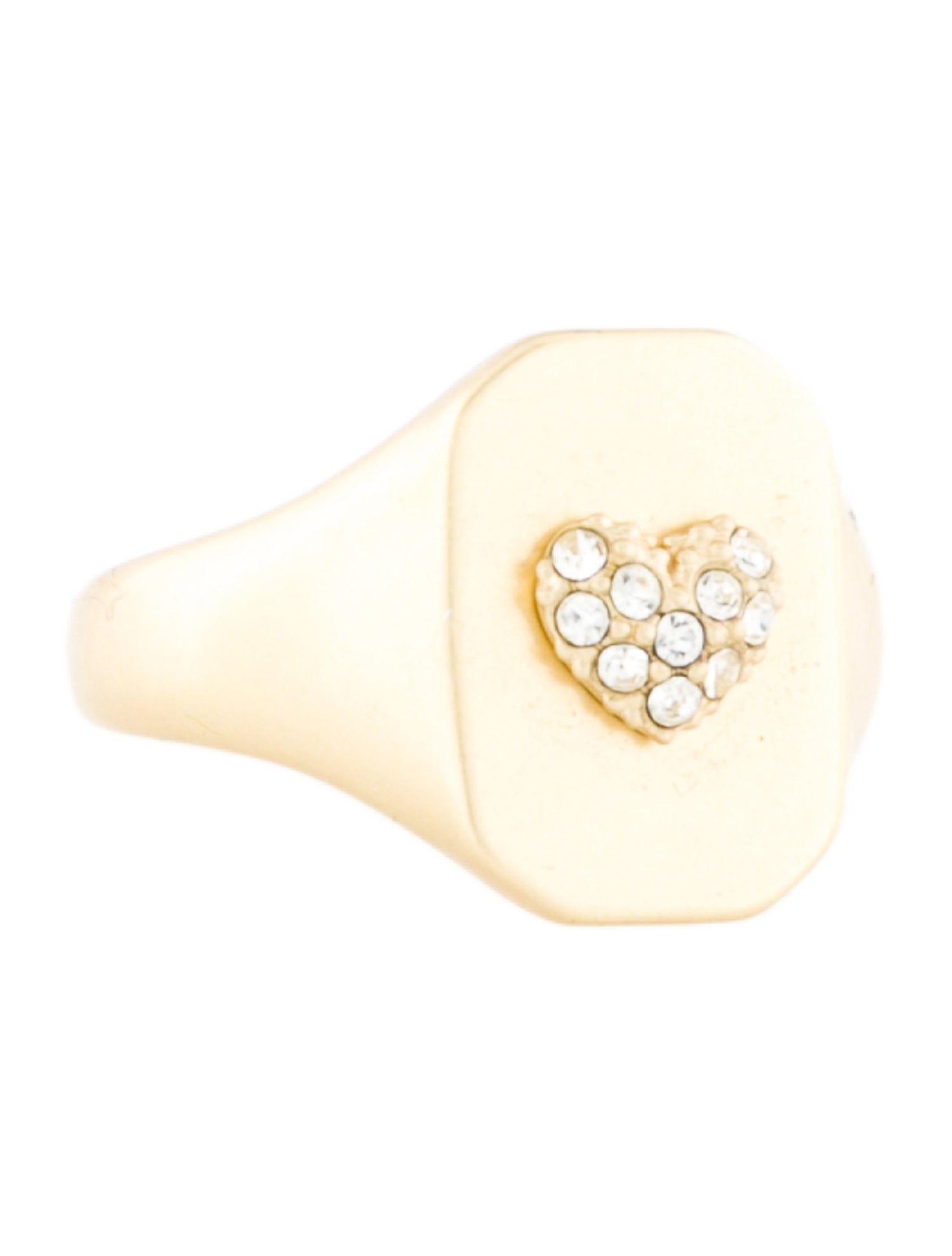 Zadig & Voltaire Crystal Heart Ring GoldTone Metal