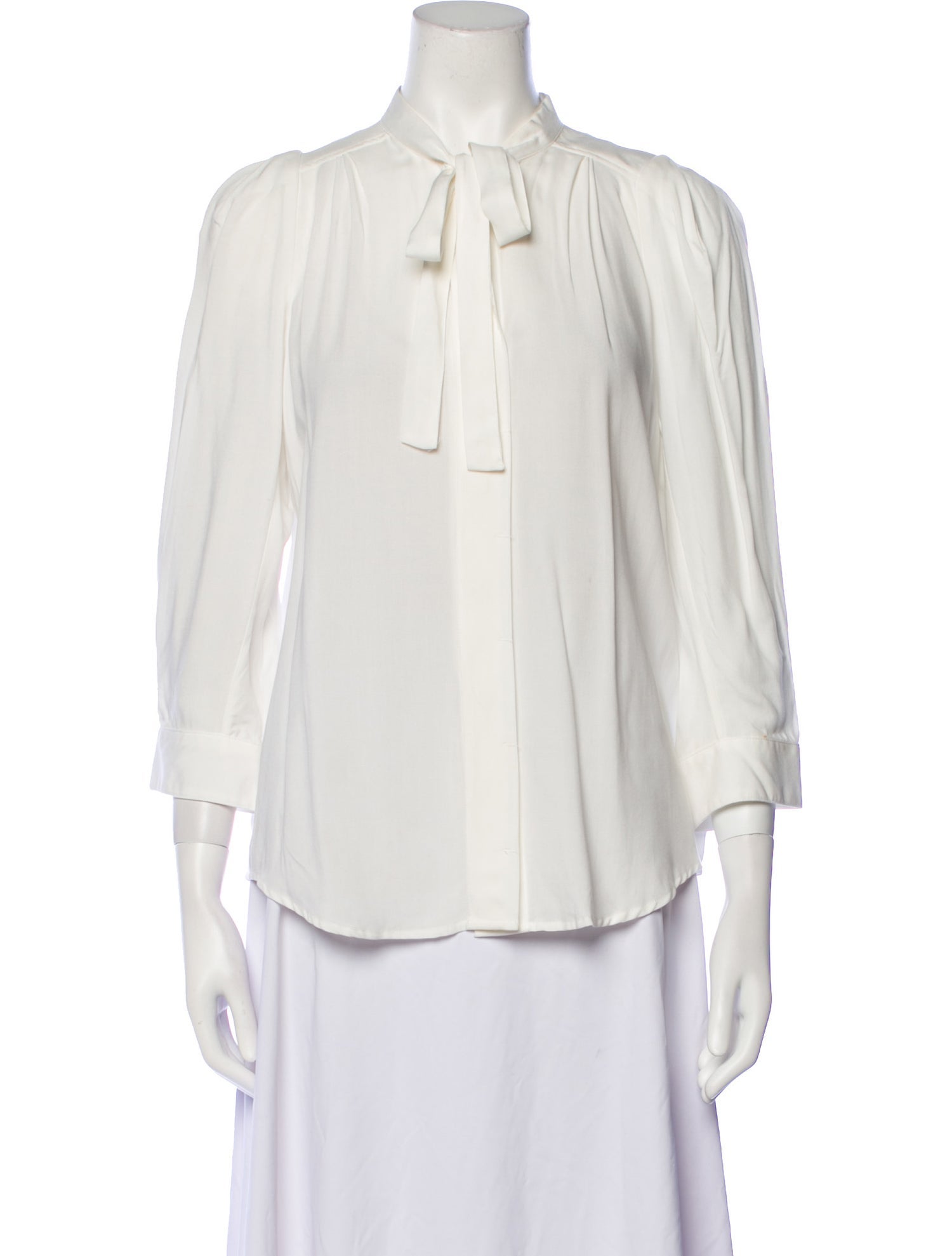 Zadig & Voltaire Tie Neck Three-Quarter Sleeve Blouse - Neutrals Tops ...