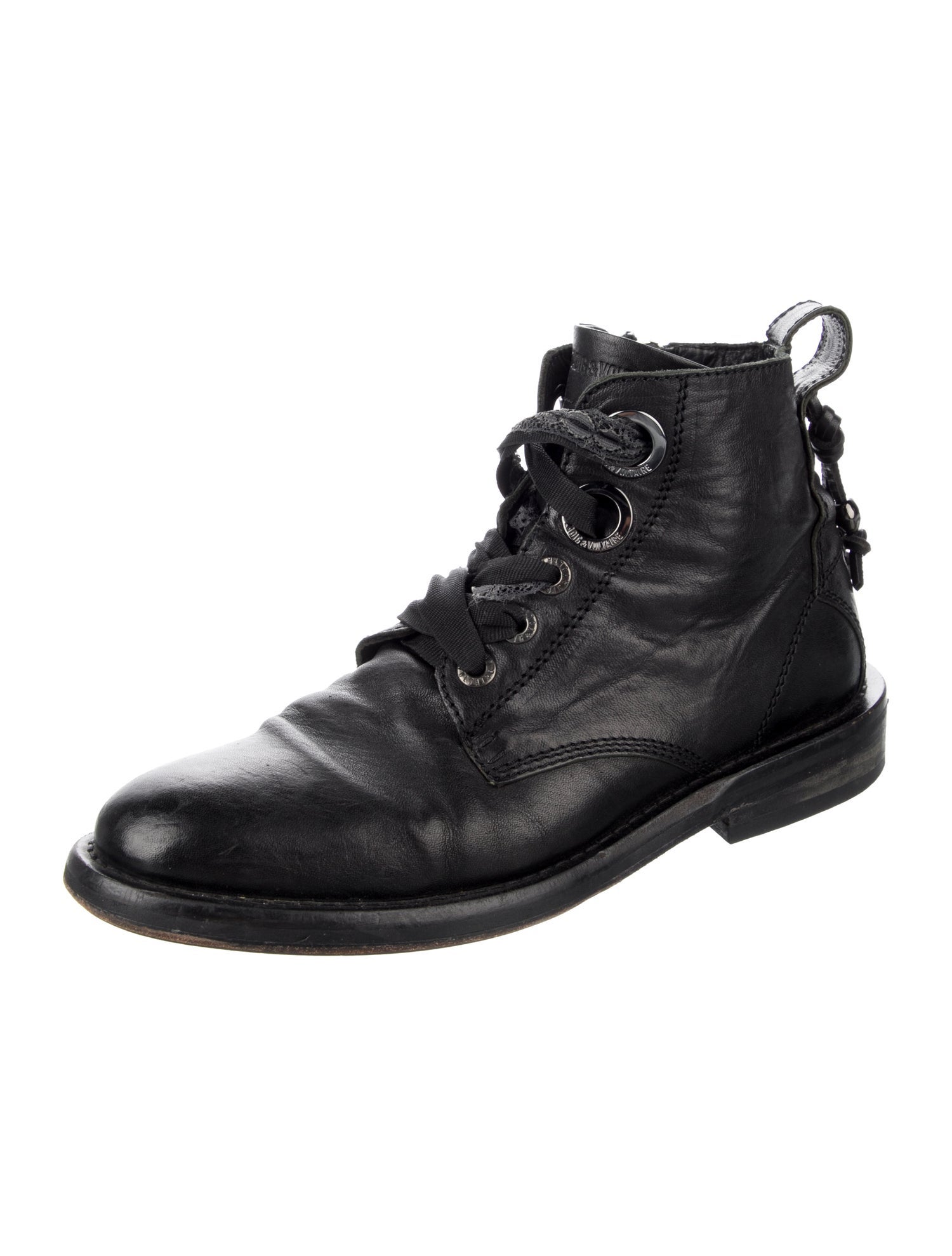 Zadig & Voltaire Leather Combat Boots