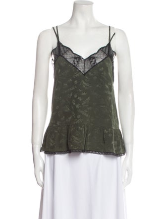 Zadig & Voltaire Silk Lace Pattern Top