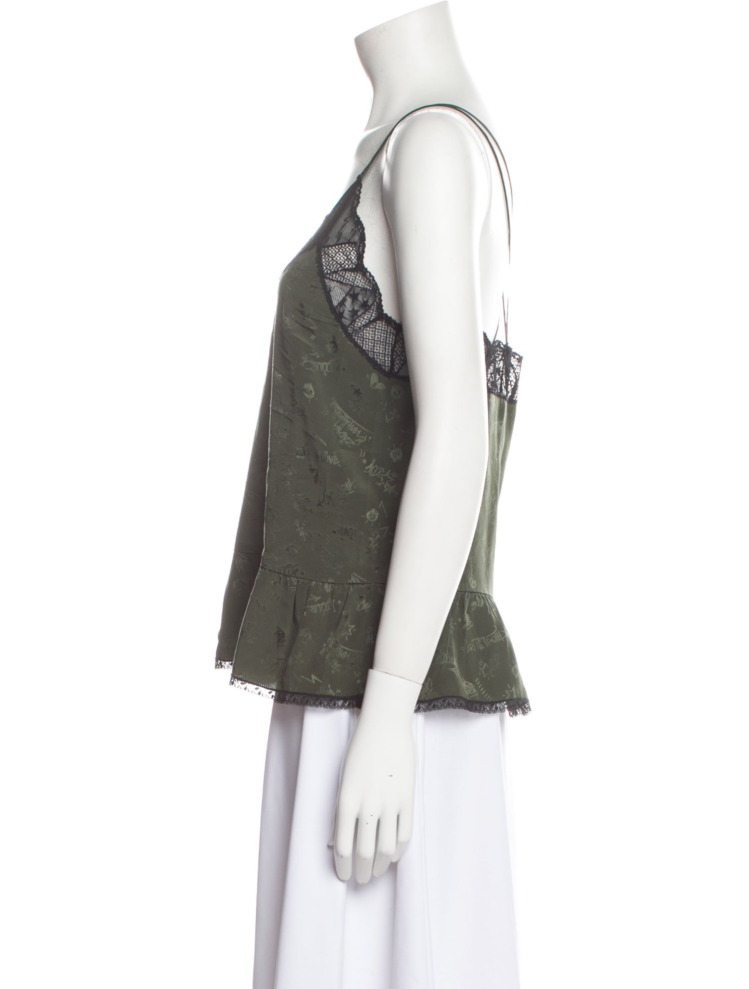 Zadig & Voltaire Silk Lace Pattern Top
