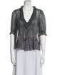 Zadig & Voltaire V-Neck Short Sleeve Blouse