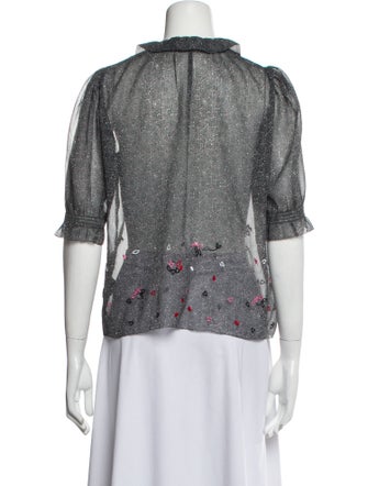 Zadig & Voltaire V-Neck Short Sleeve Blouse