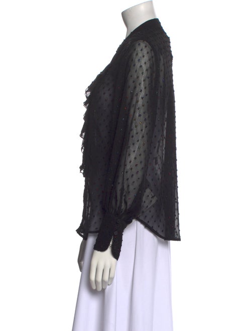 Zadig & Voltaire Polka Dot Print Mock Neck Blouse