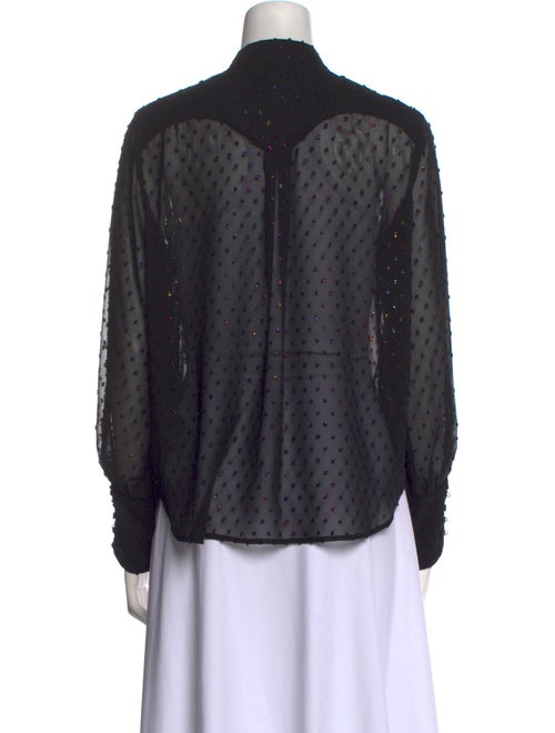 Zadig & Voltaire Polka Dot Print Mock Neck Blouse