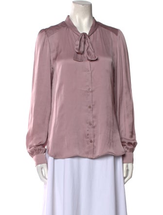 Zadig & Voltaire Tie Neck Long Sleeve Button-Up Top