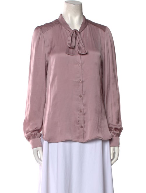 Zadig & Voltaire Tie Neck Long Sleeve Button-Up Top