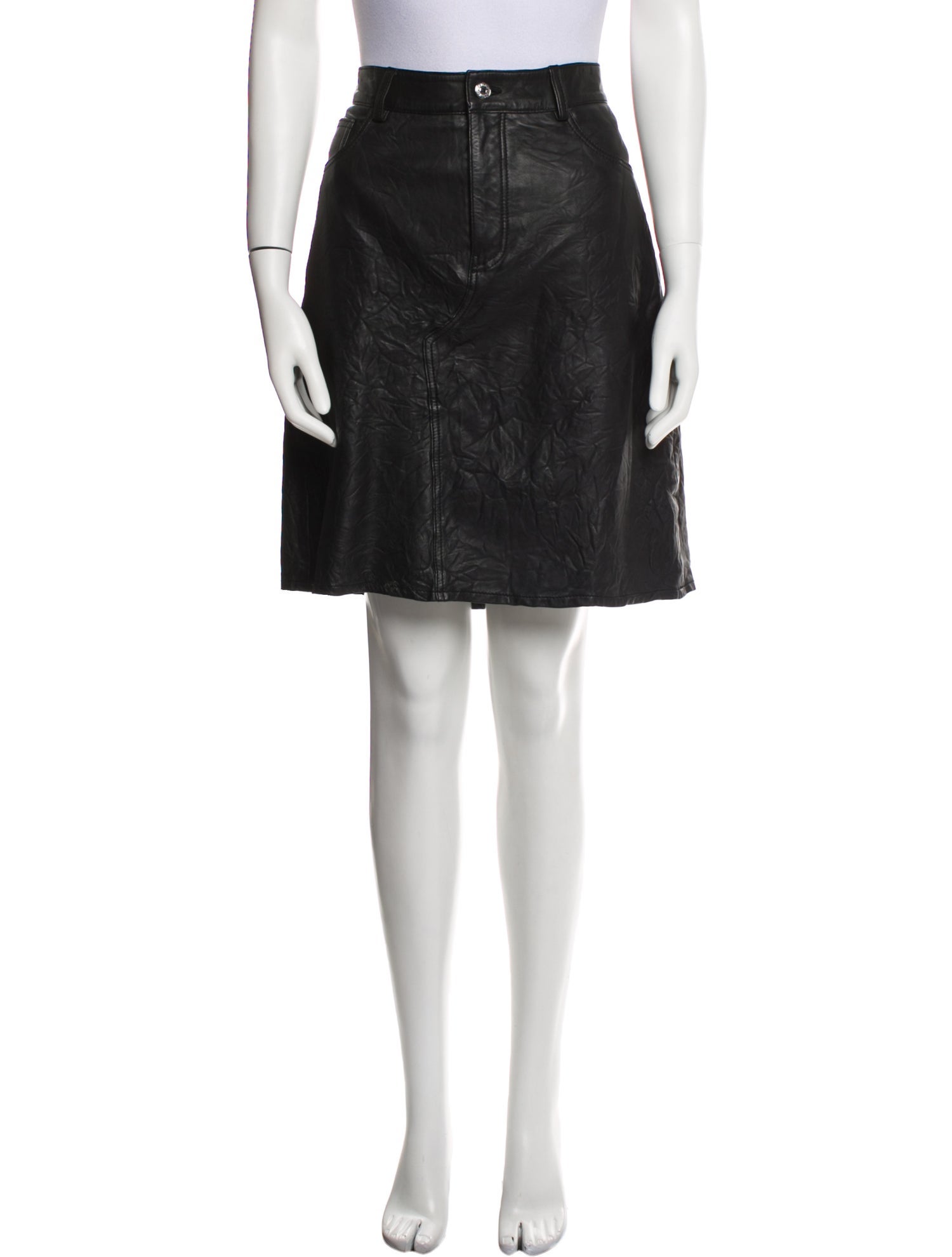 Zadig & Voltaire Lamb Leather Knee-Length Skirt