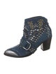 Zadig & Voltaire Suede Crystal Embellishments Western Boots