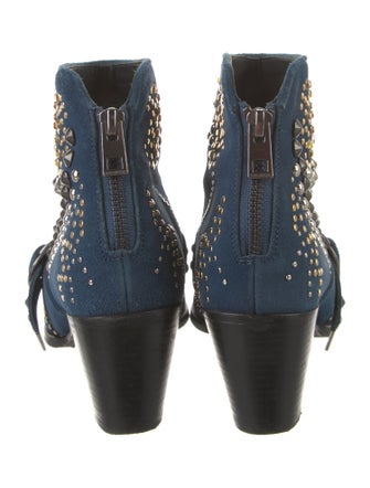 Zadig & Voltaire Suede Crystal Embellishments Western Boots